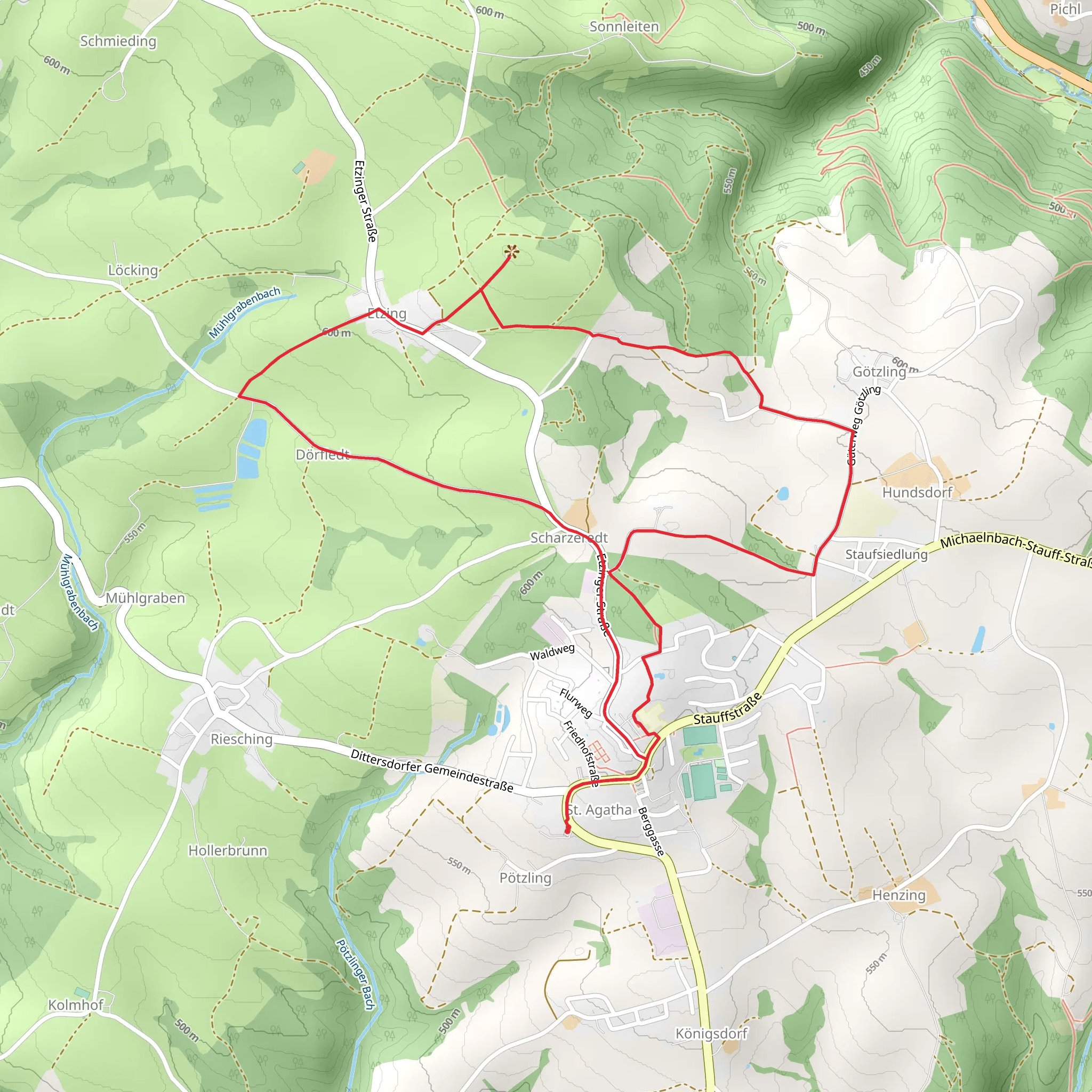 Etzinger Hill Loop mobile static map