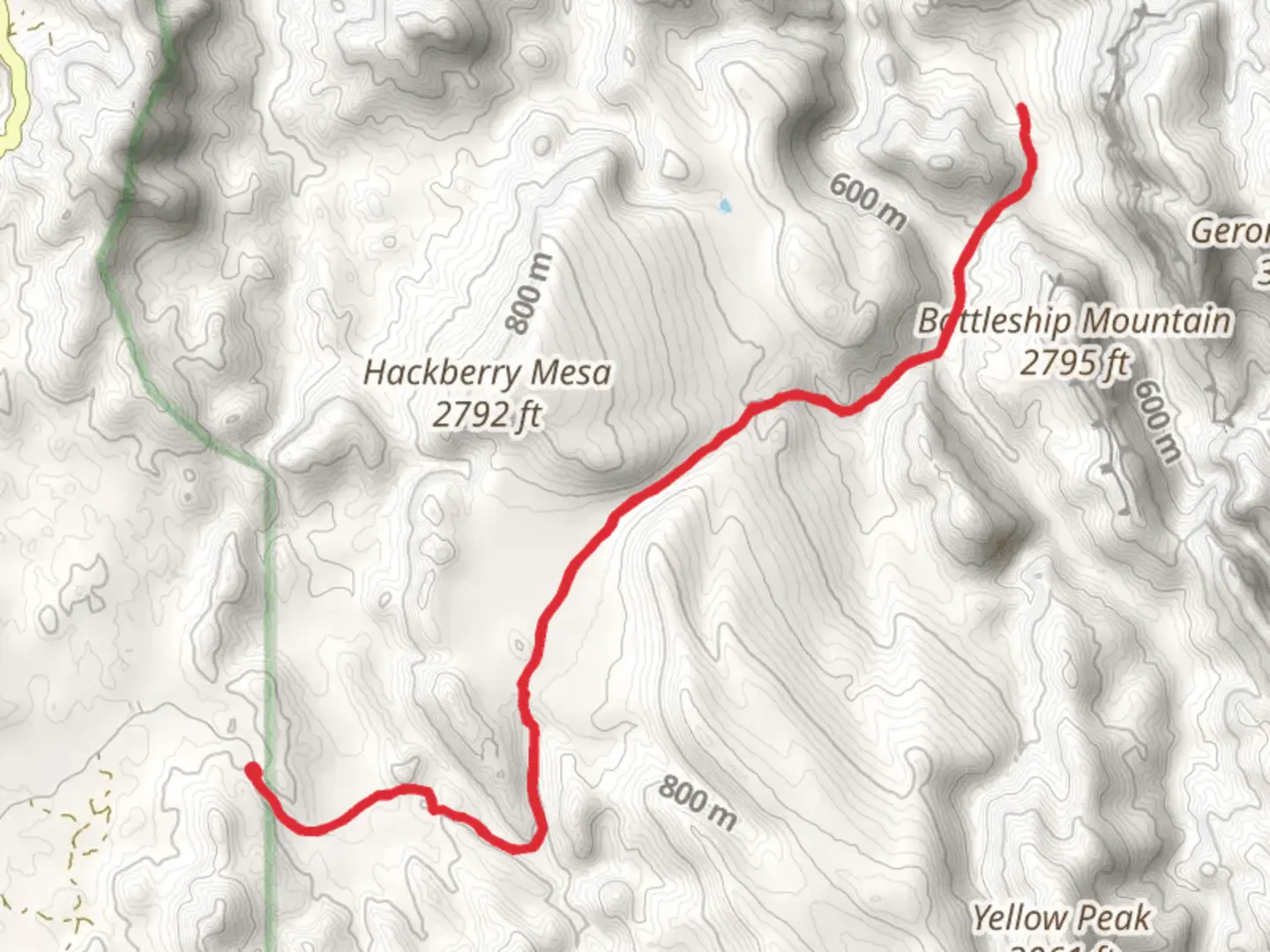 An image depicting the trail Boulder Canyon and its surrounding area.
