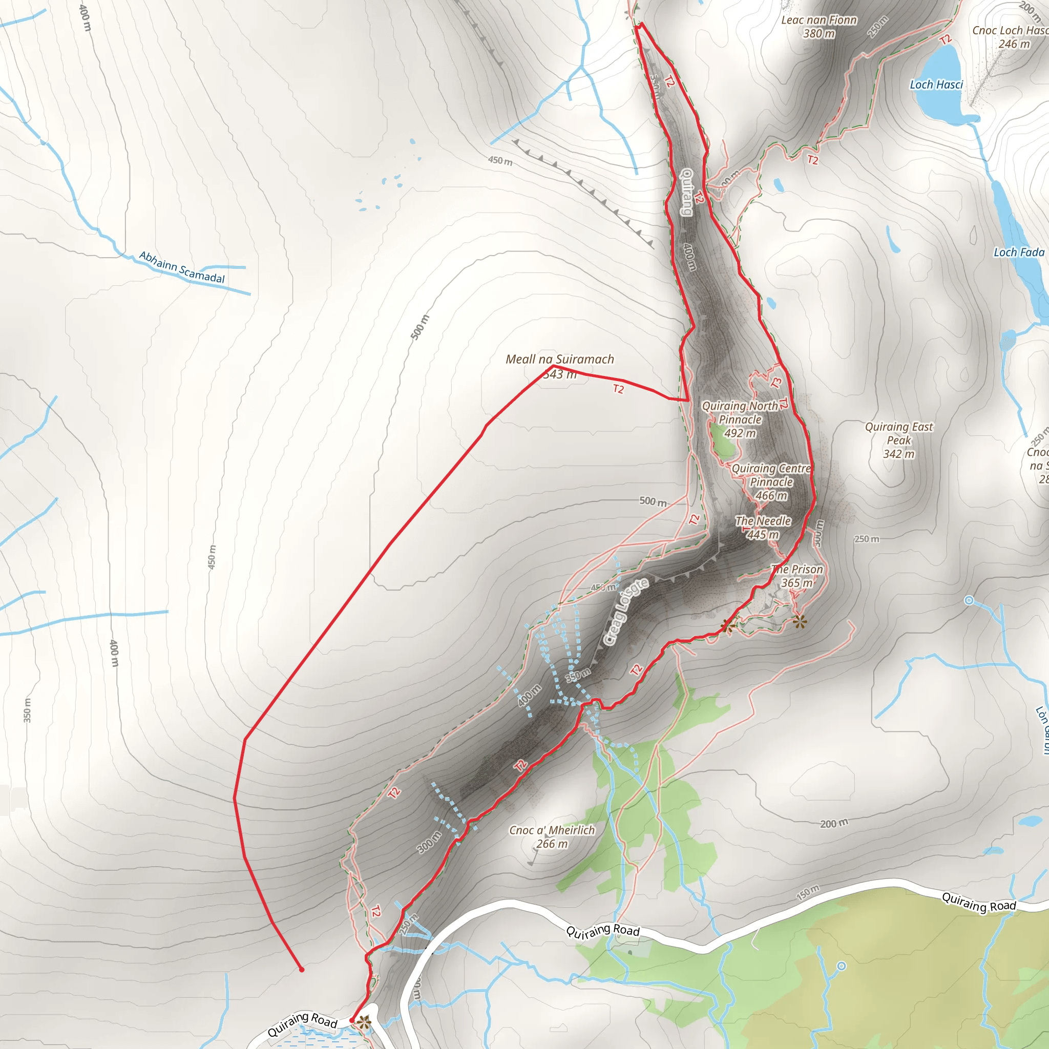 Meall Na Suiramach via The Quiraing mobile static map