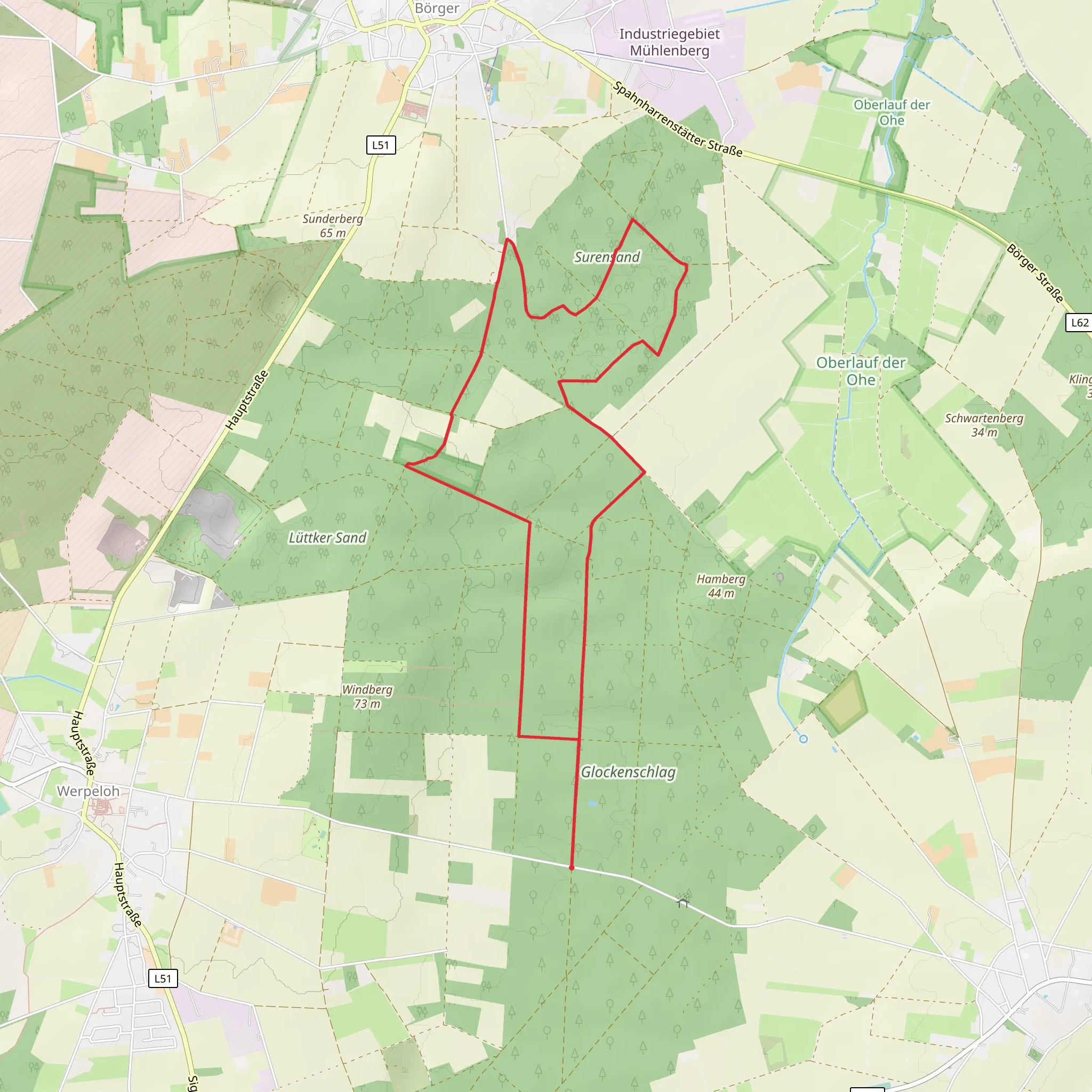 Glockenschlag and Surensand Loop mobile static map