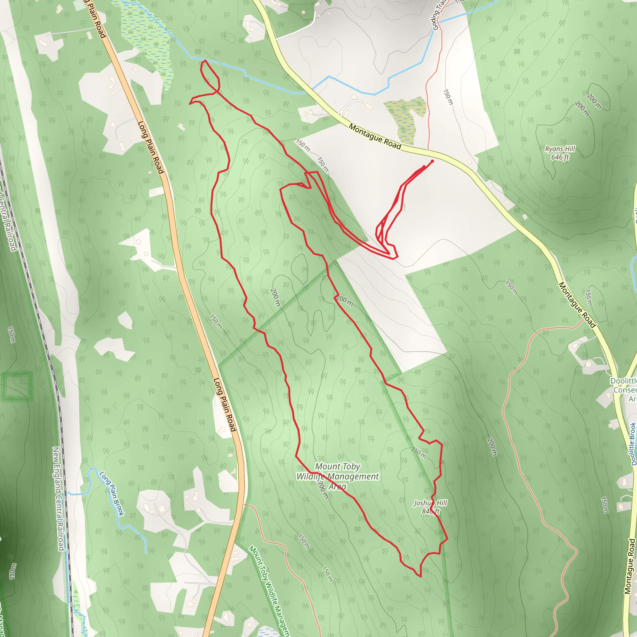 Joshua Hill in Mount Toby Wildlife Management Area mobile static map