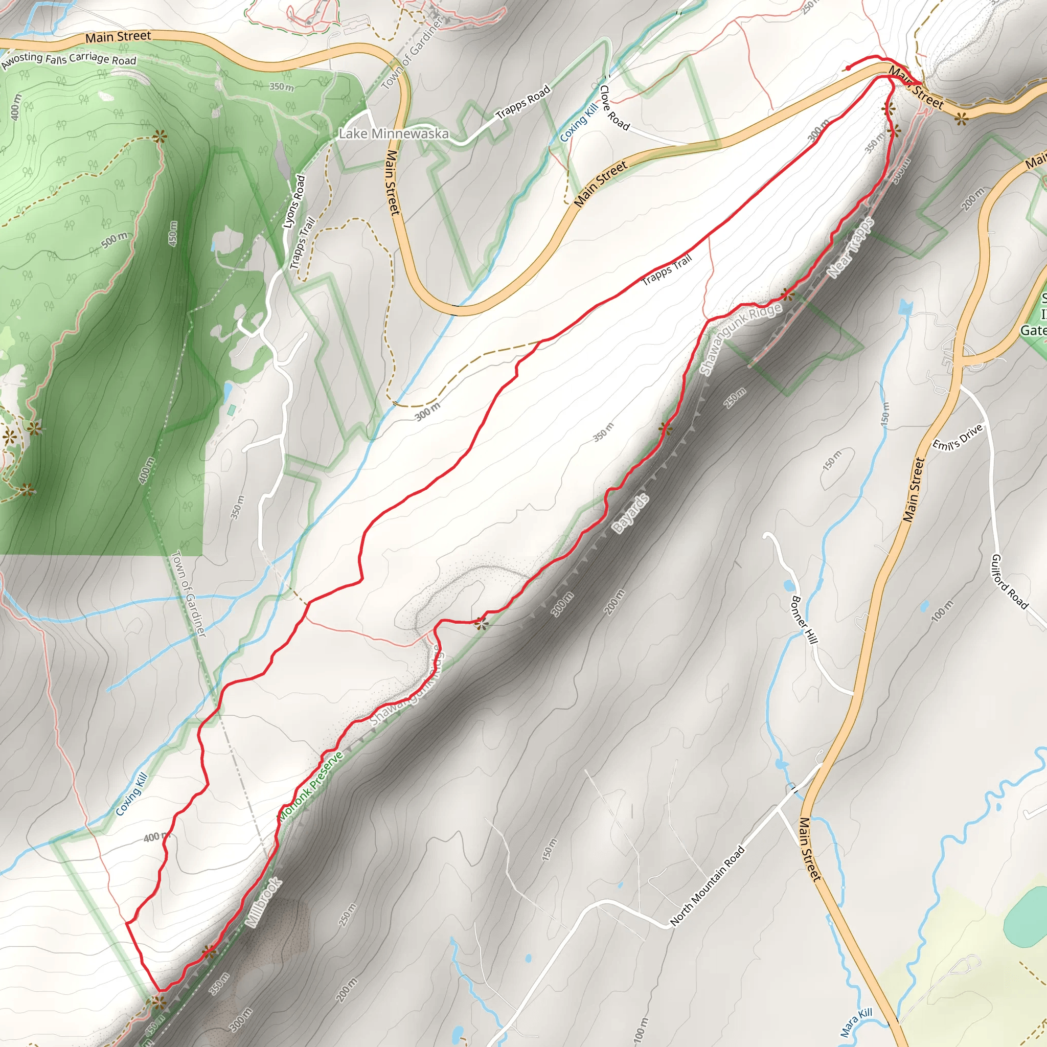 Millbrook Ridge and Coxing Trail Loop mobile static map