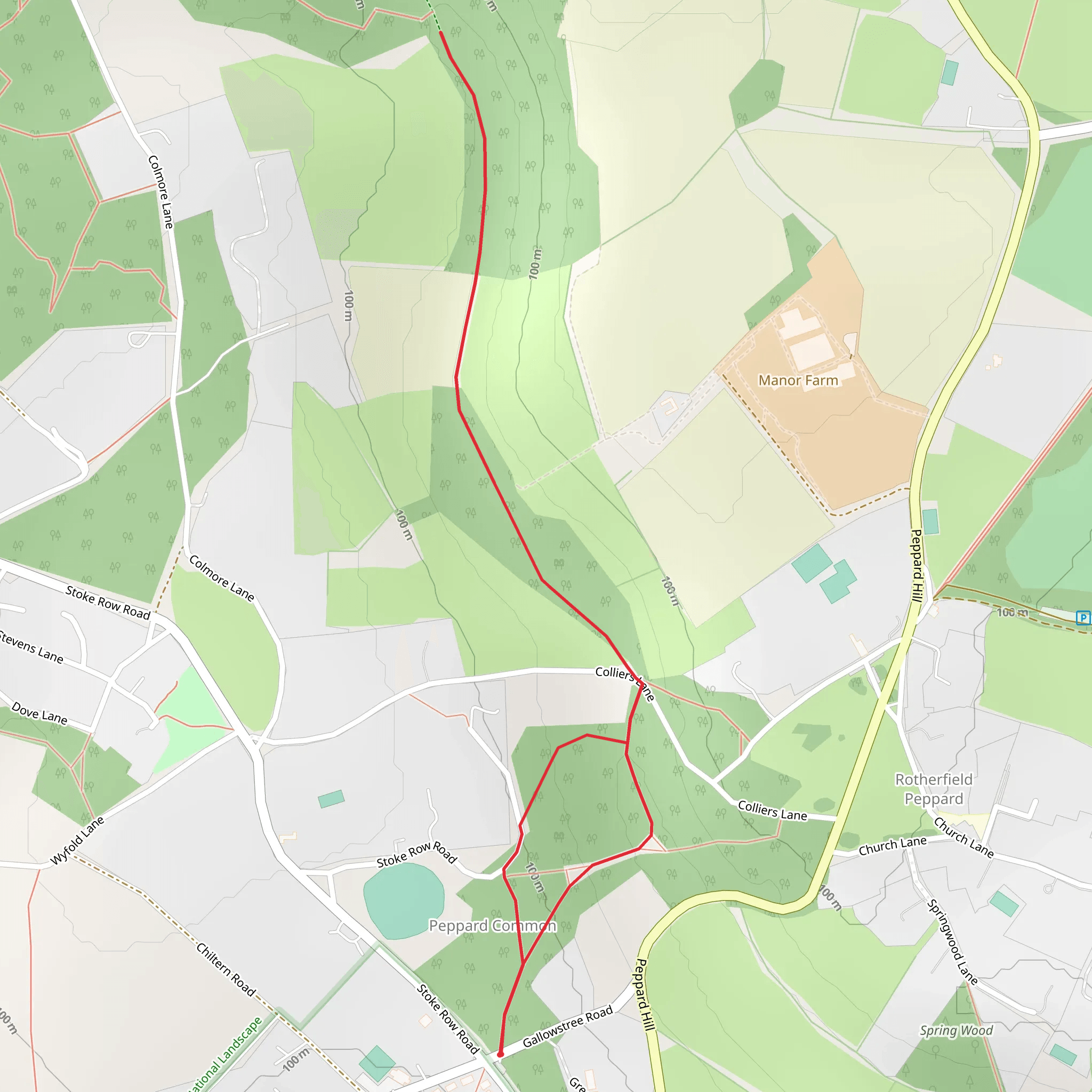 Peppard Common and Kingwood Kennels Walk mobile static map
