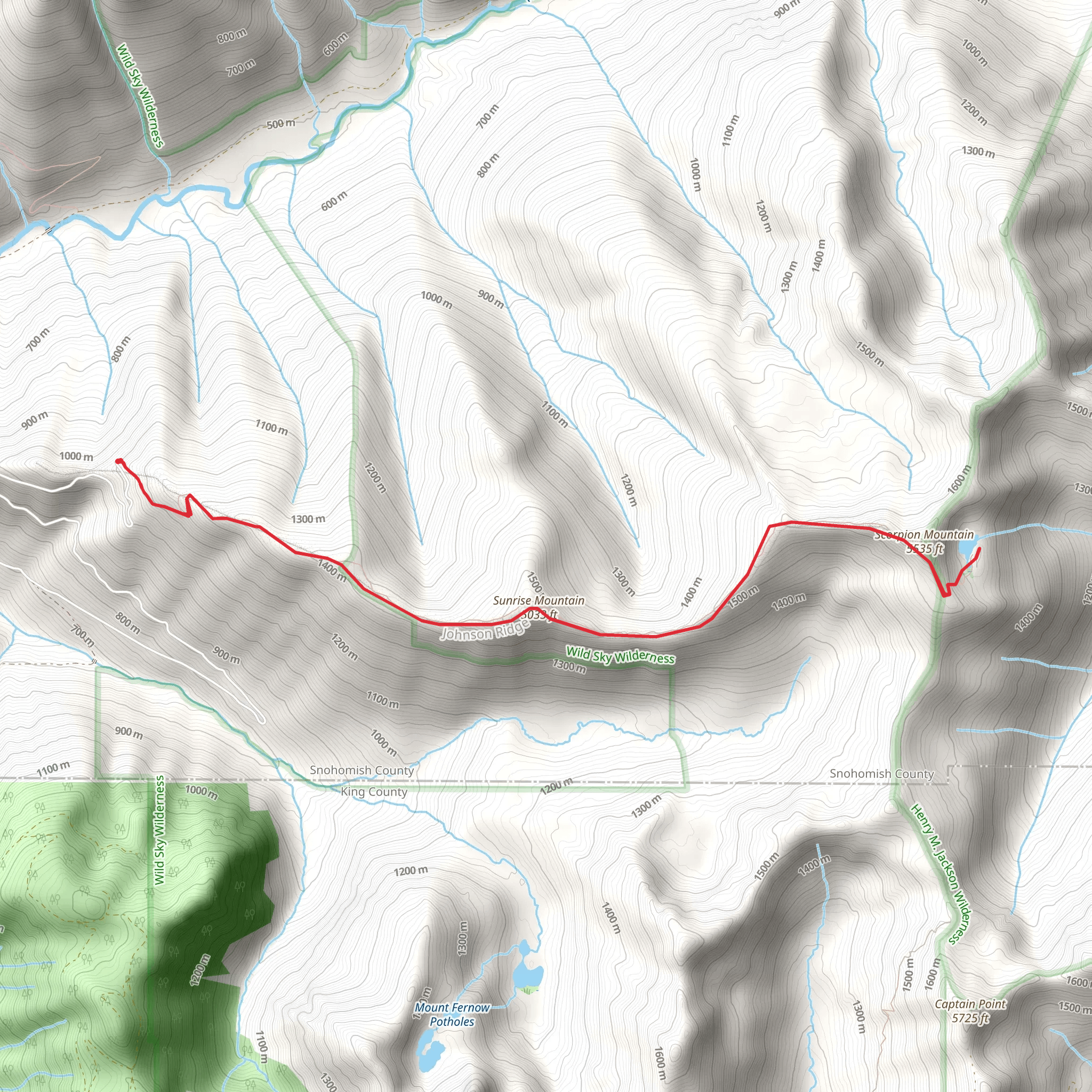 Johnson Ridge Trail to Joan Lake mobile static map