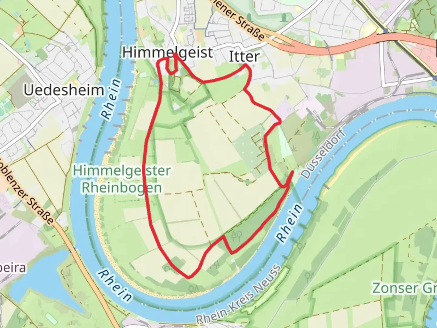 An image depicting the trail Wiedfeld Loop and its surrounding area.