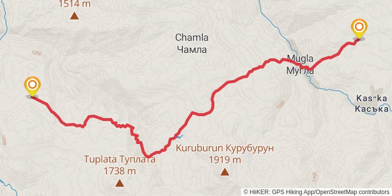 Sultans Trail stage 95 Map