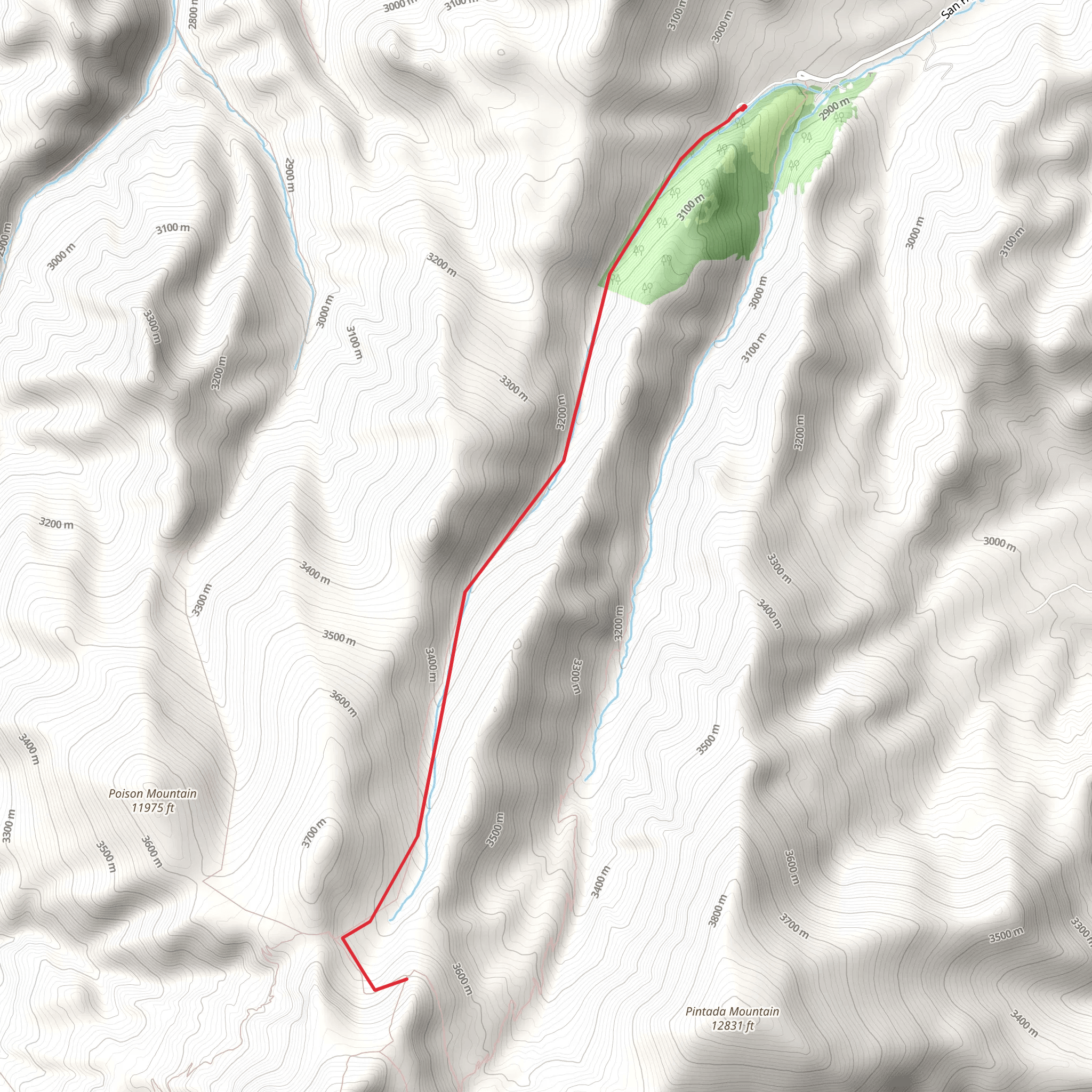 West Fork San Francisco Creek mobile static map