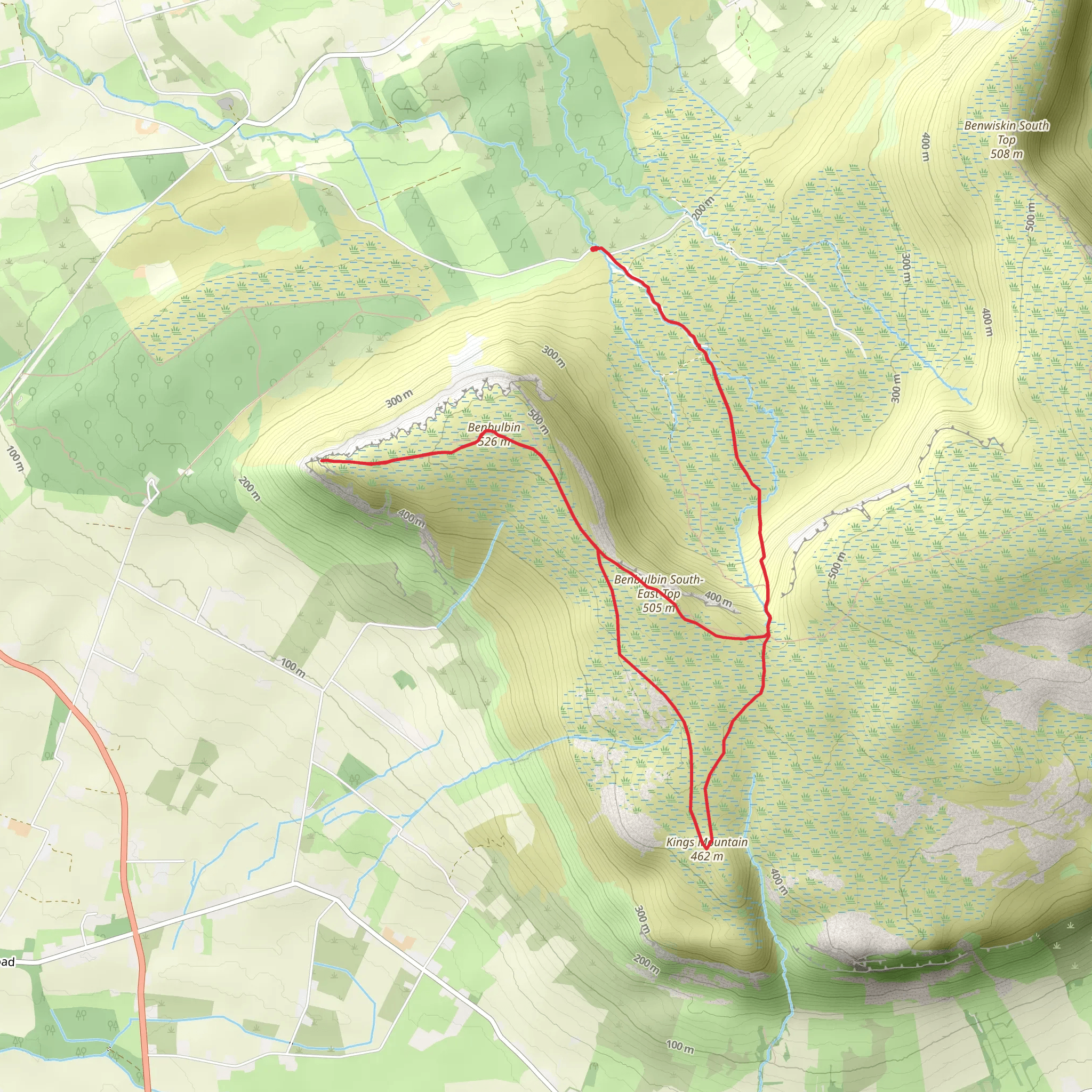 Benbulbin and Kings Mountain mobile static map