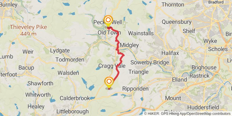Carlisle to Cat and Fiddle Walk stage 35 Map