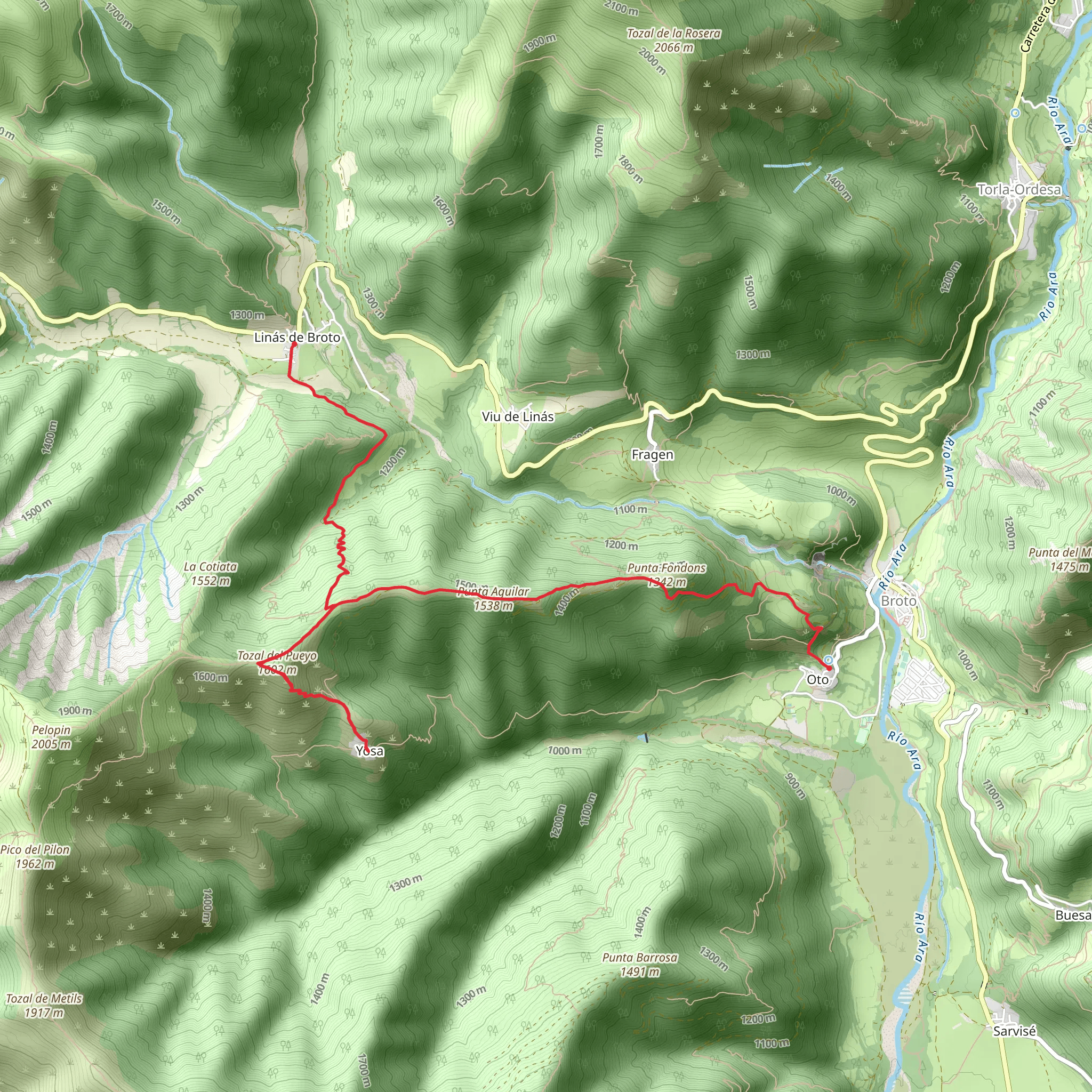 Oto - Linás de Broto PR HU 119 mobile static map