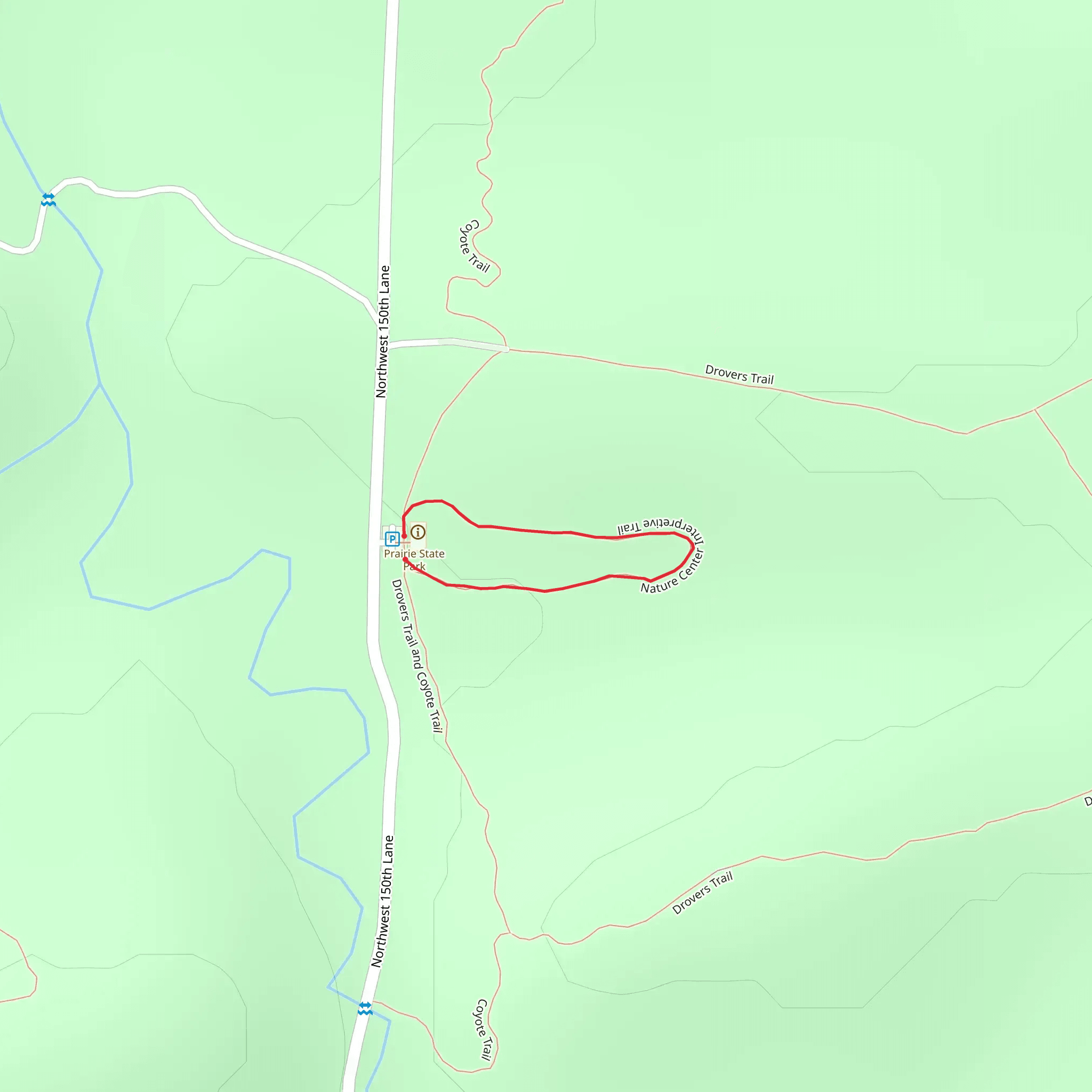 Nature Center Interpretive Loop Trail mobile static map