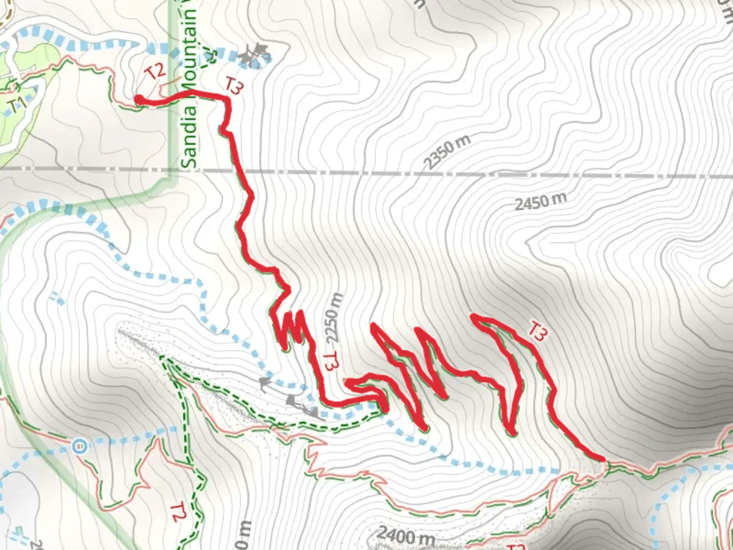 An image depicting the trail La Luz Trail - Short and its surrounding area.