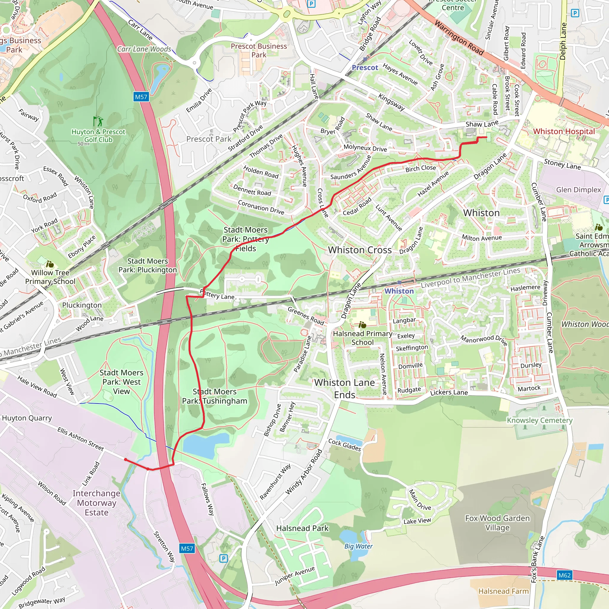 Stadt Moers Park Walk mobile static map