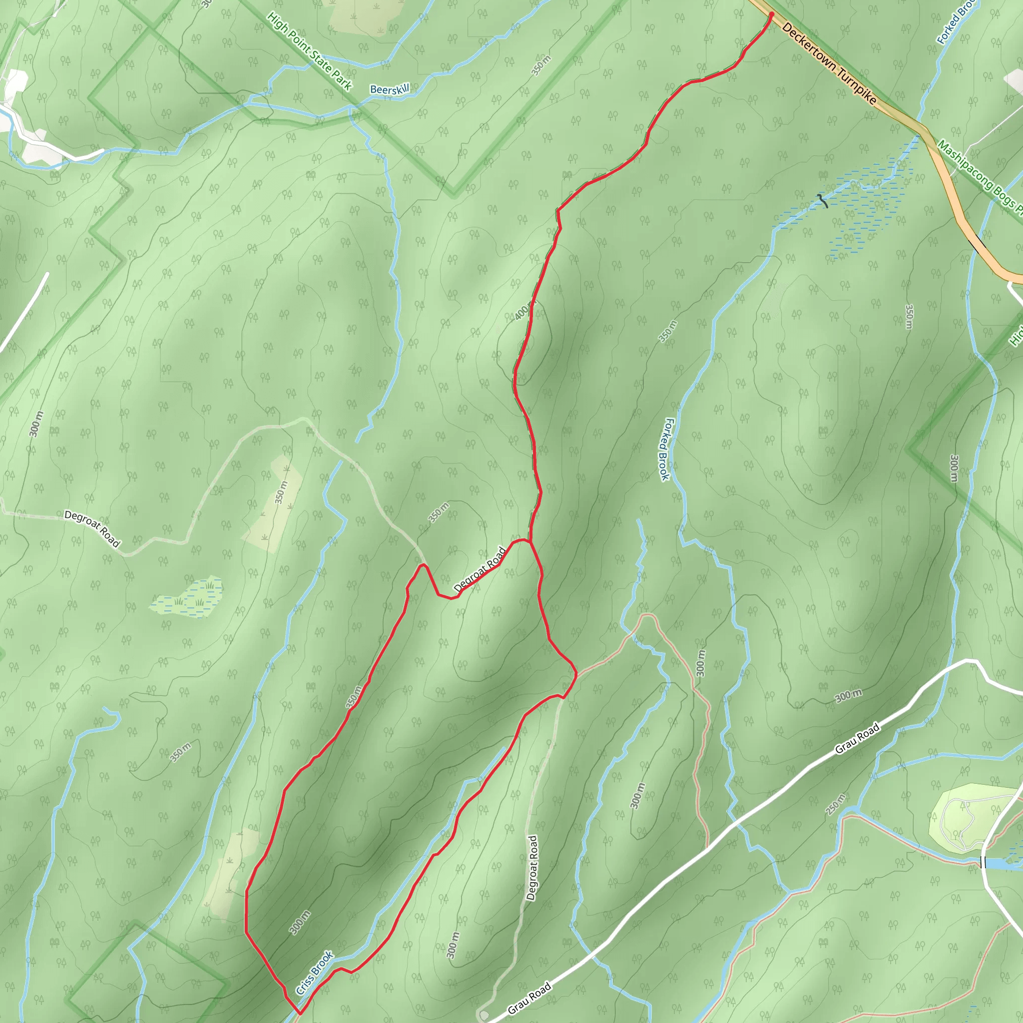 Rock Oak and Criss Loop Trail mobile static map