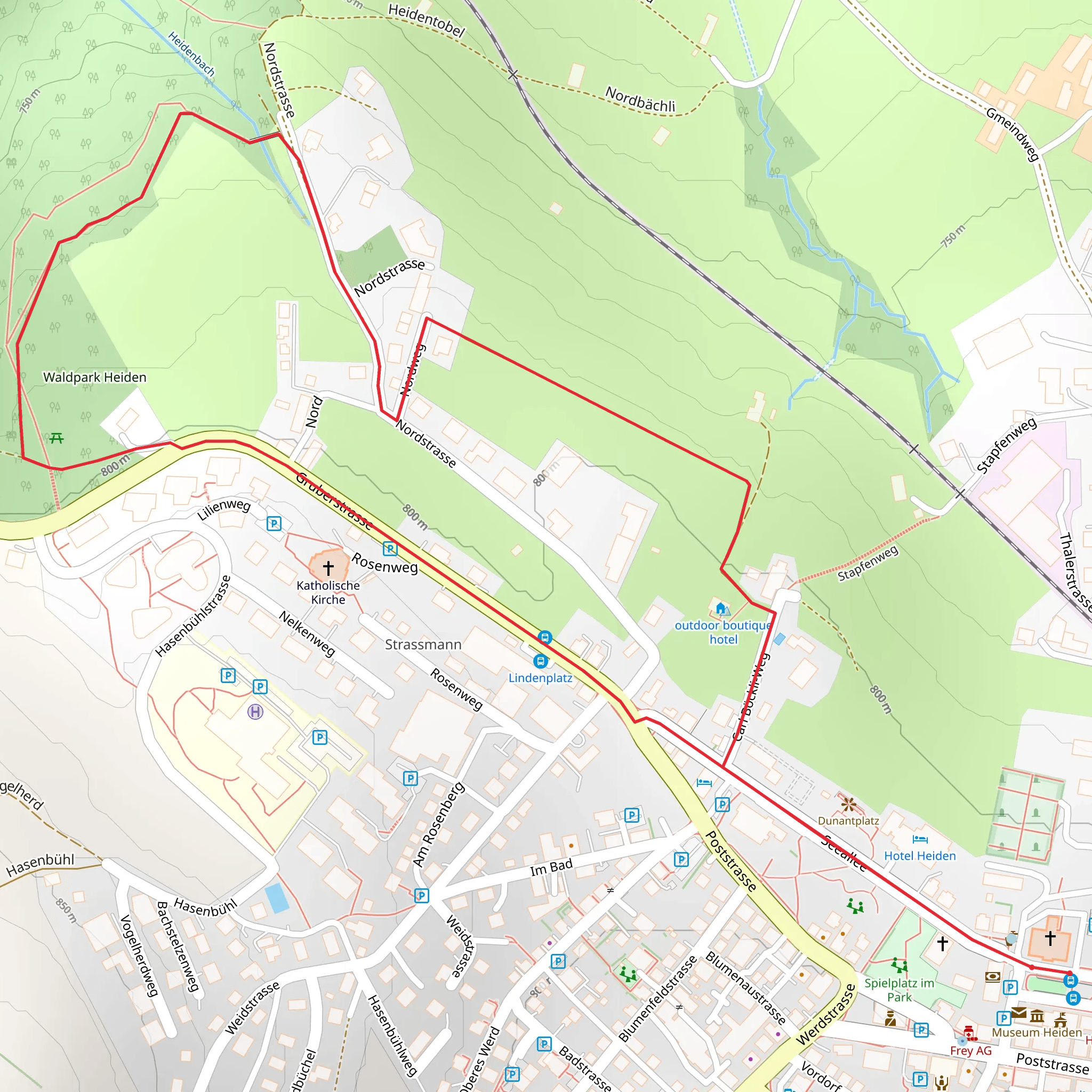 Heiden Panoramic Trail mobile static map