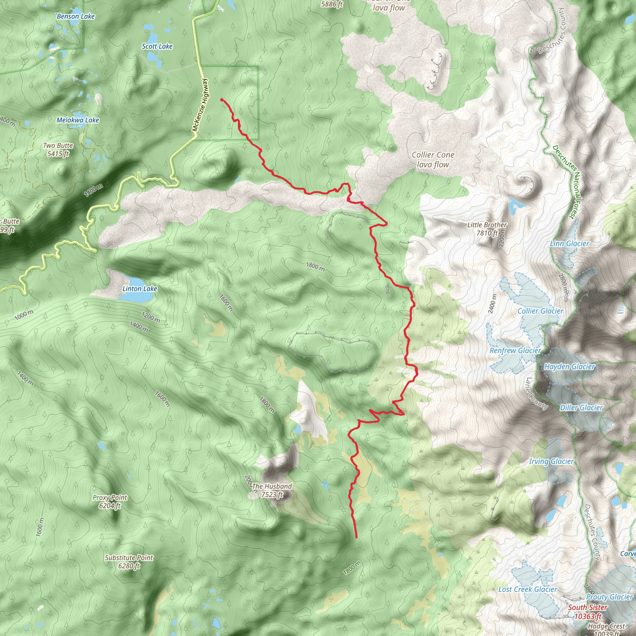 Linton Meadows via Obsidian Meadows Trail mobile static map