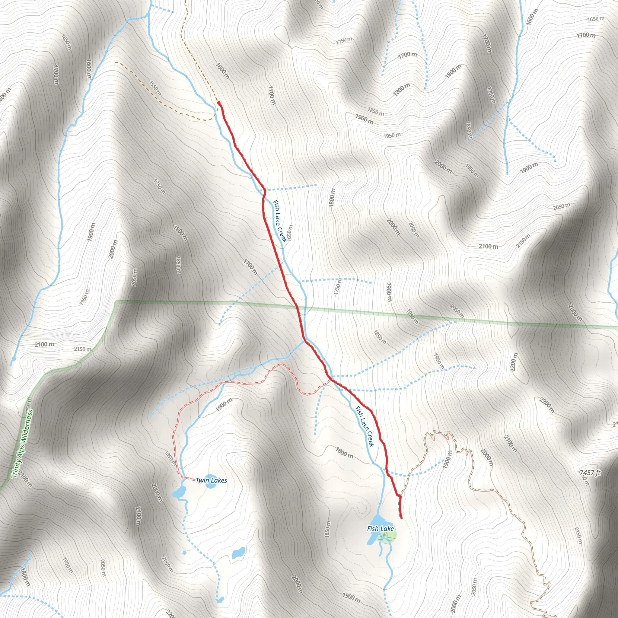 Fish Lake via Fish Creek mobile static map