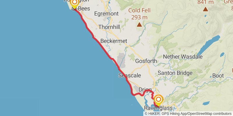 Cumbria Coastal Way stage 9 Map