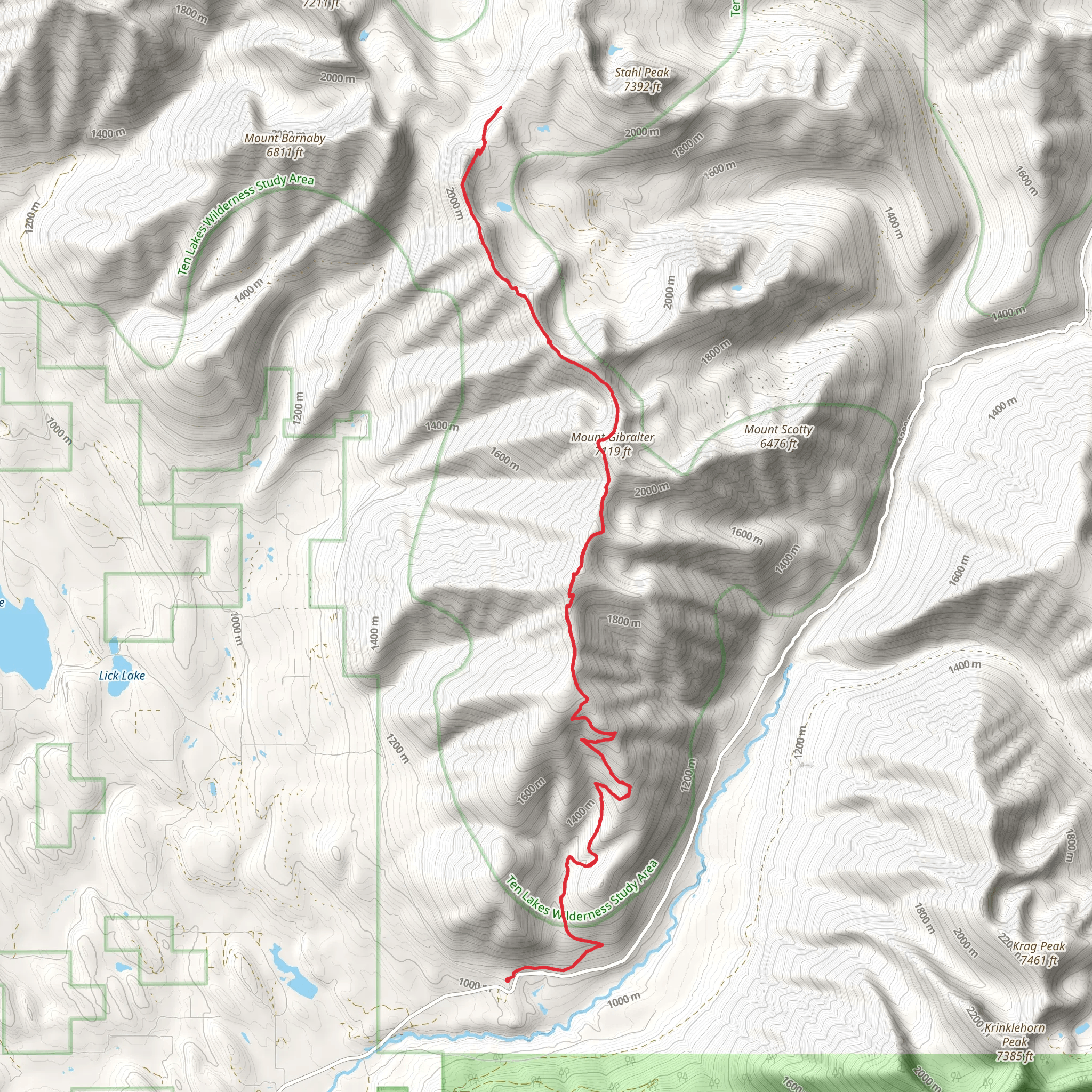 Gibraltor Ridge Trail mobile static map