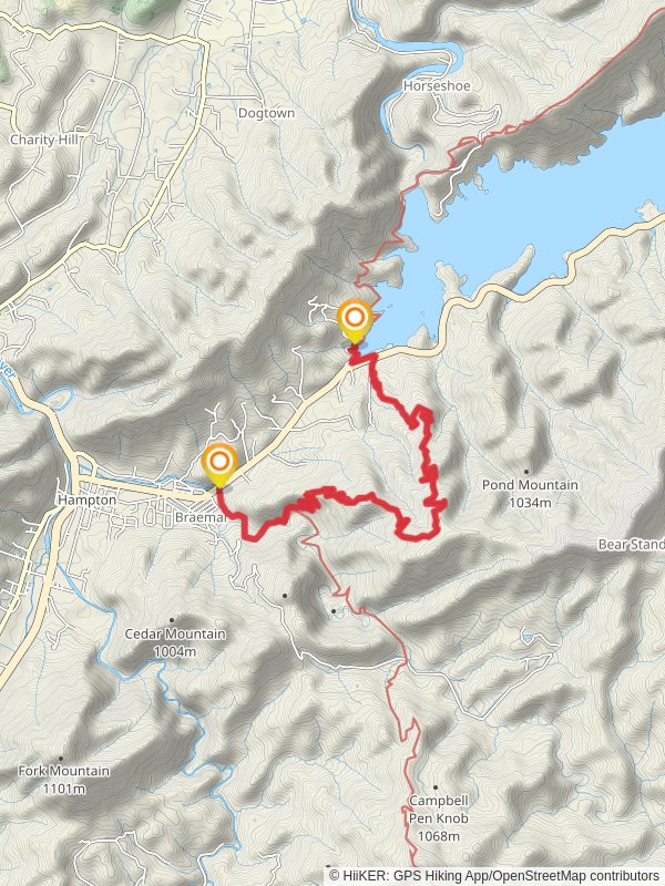 Appalachian Trail from Watauga Lake