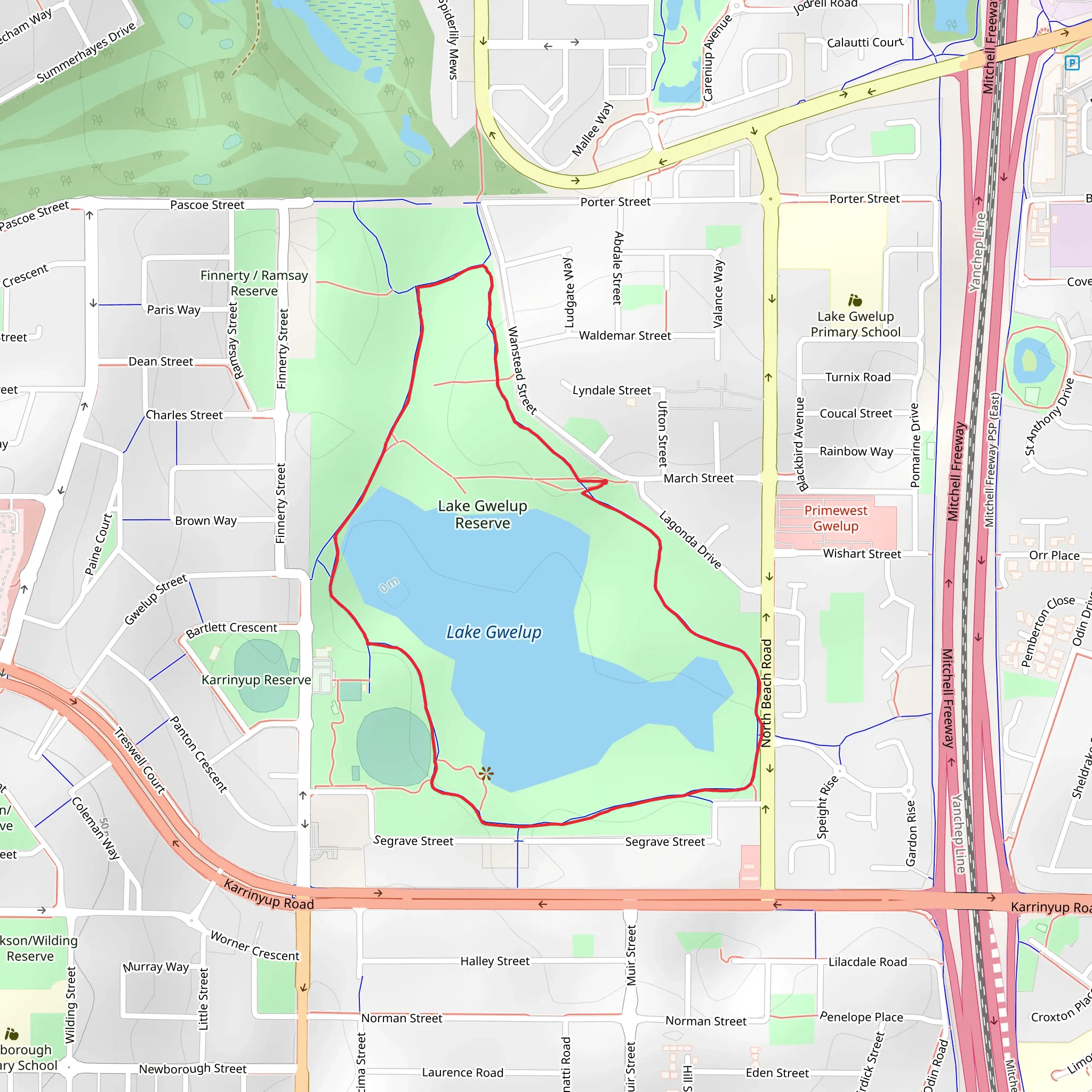 Lake Gwelup Walk mobile static map