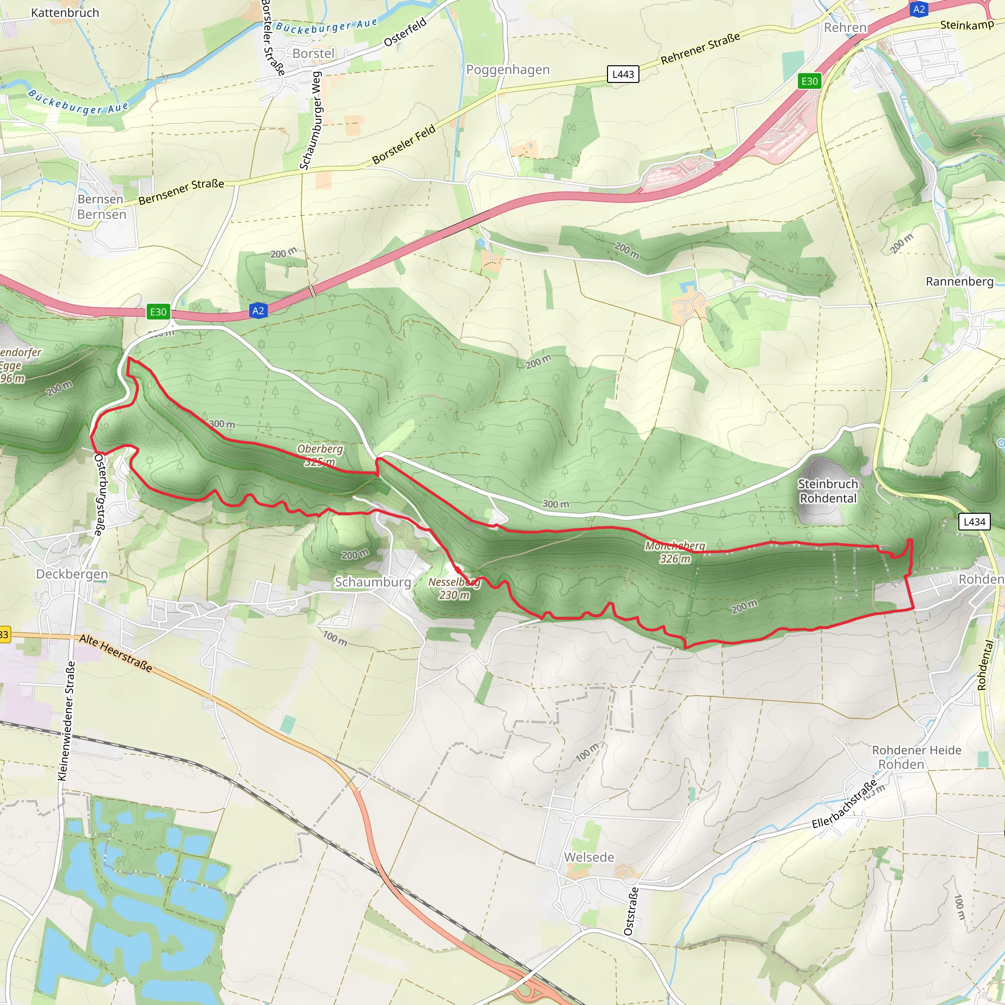 Schaumburg Castle, Oberberg and Monckeberg Loop mobile static map