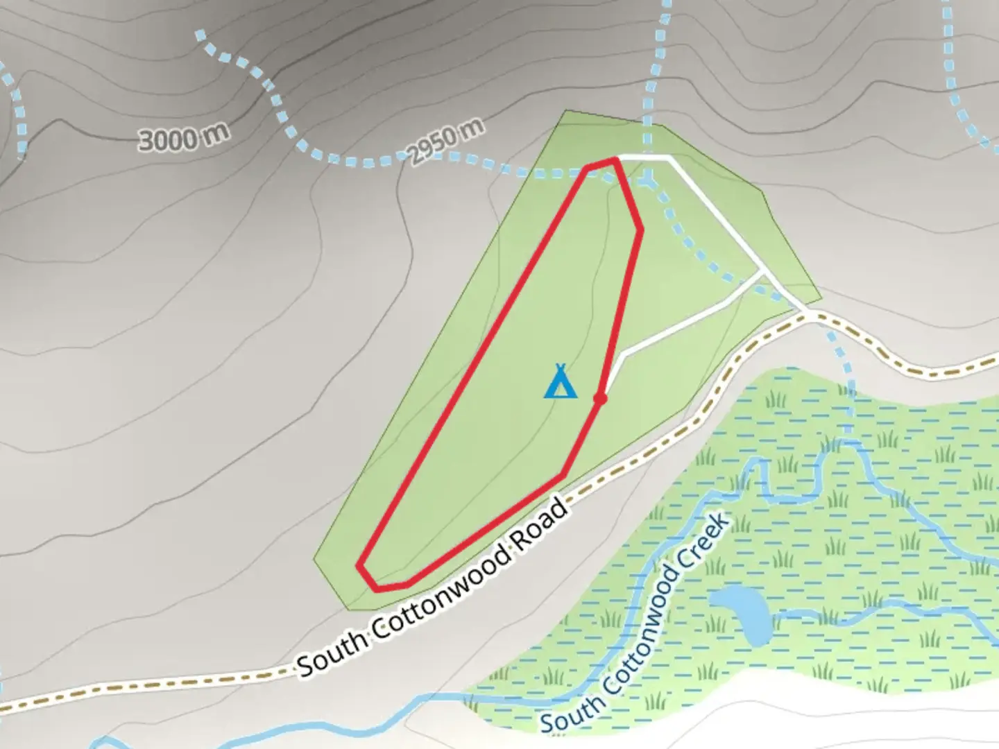 An image depicting the trail Cottonwood Lake Campground Loop and its surrounding area.