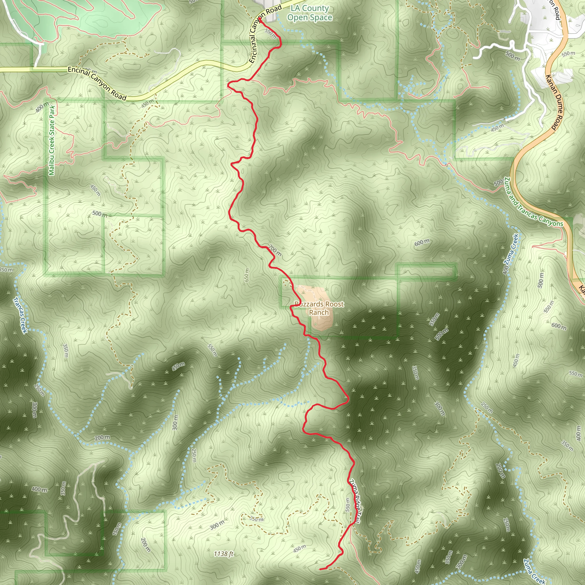 Zuma Ridge Trail Out and Back mobile static map
