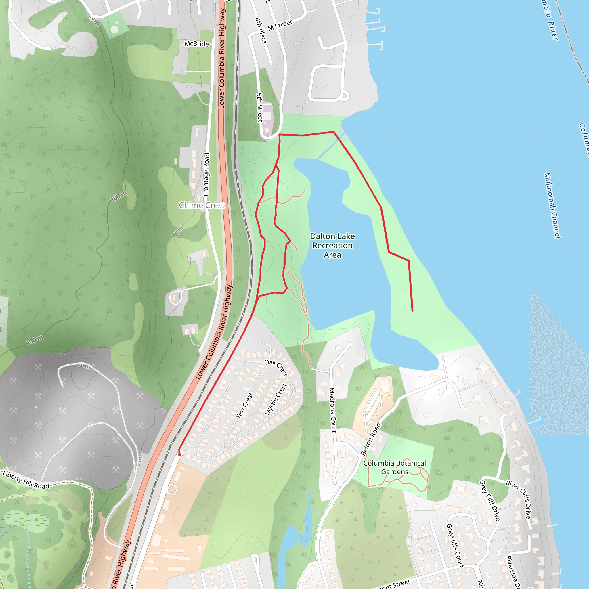 Walk along Dalton Lake mobile static map