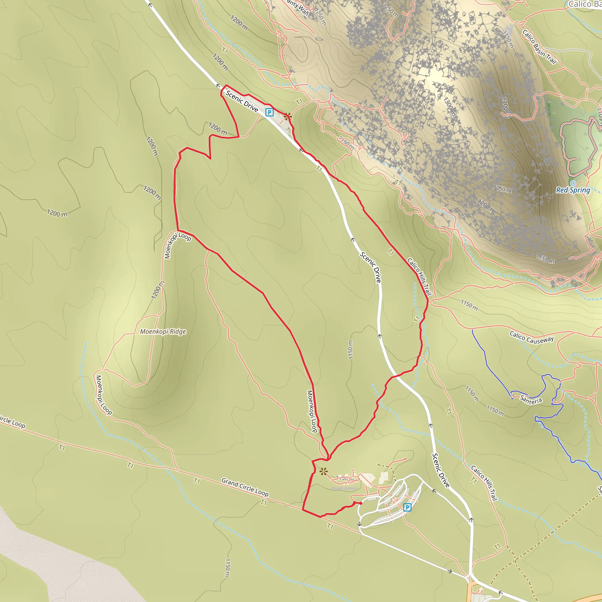 Moenkopi and Calico Hills Loop Trail mobile static map