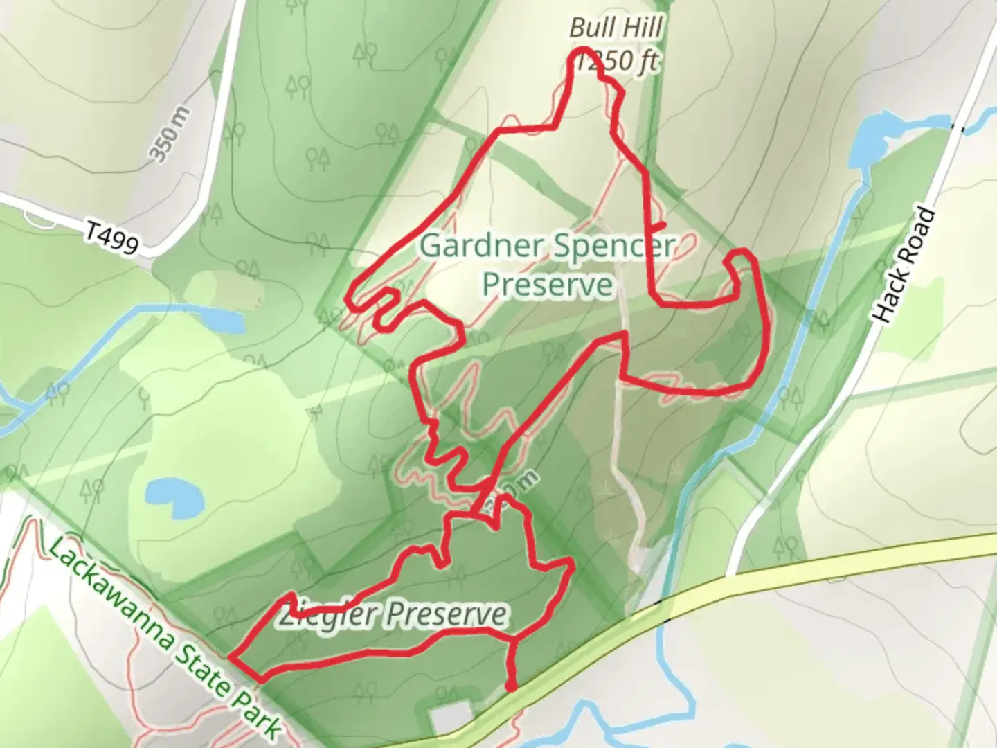 An image depicting the trail Ziegler Preserve Trail Bull Hill Loop Trail and its surrounding area.