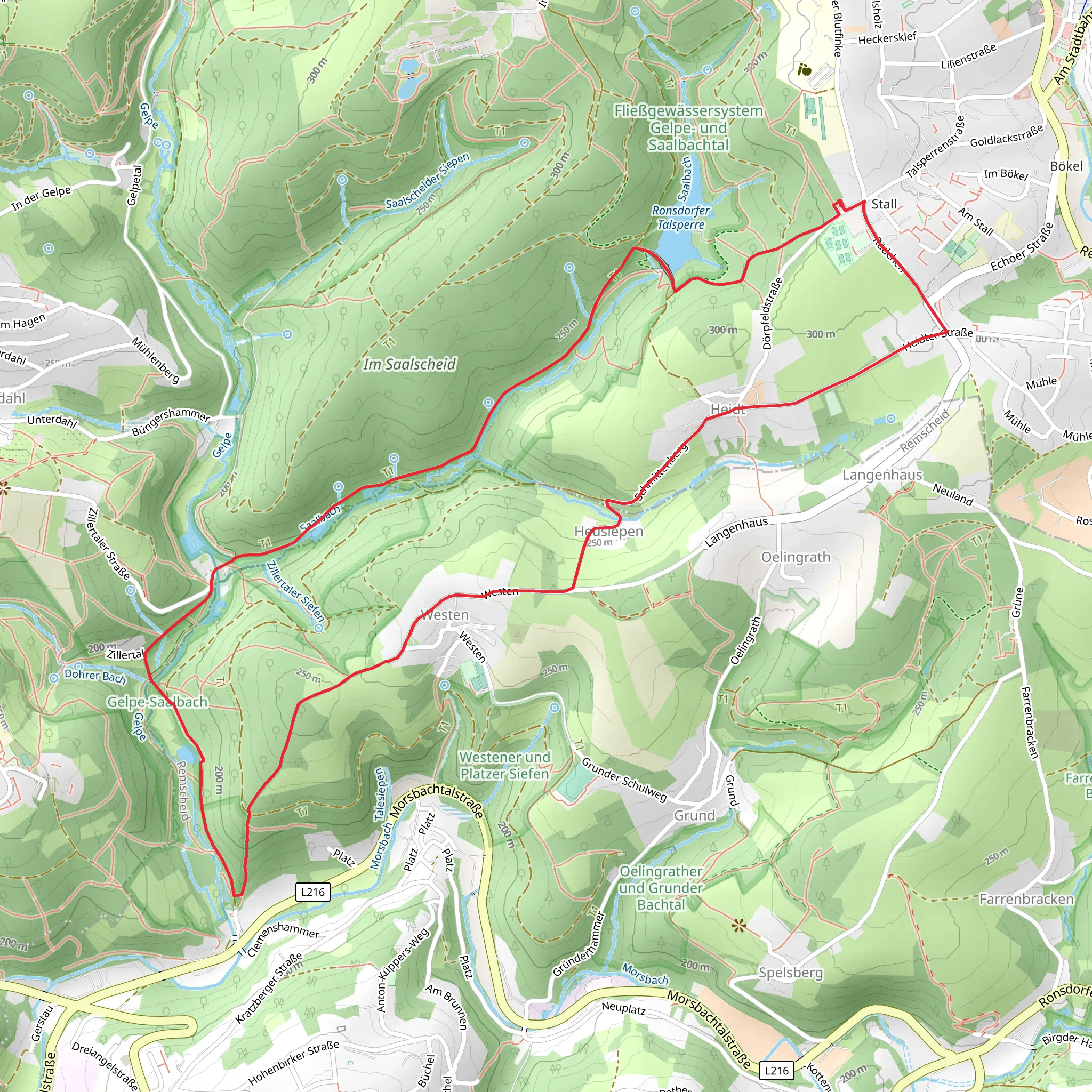 Rundweg Ronsdorfer Talsperre mobile static map