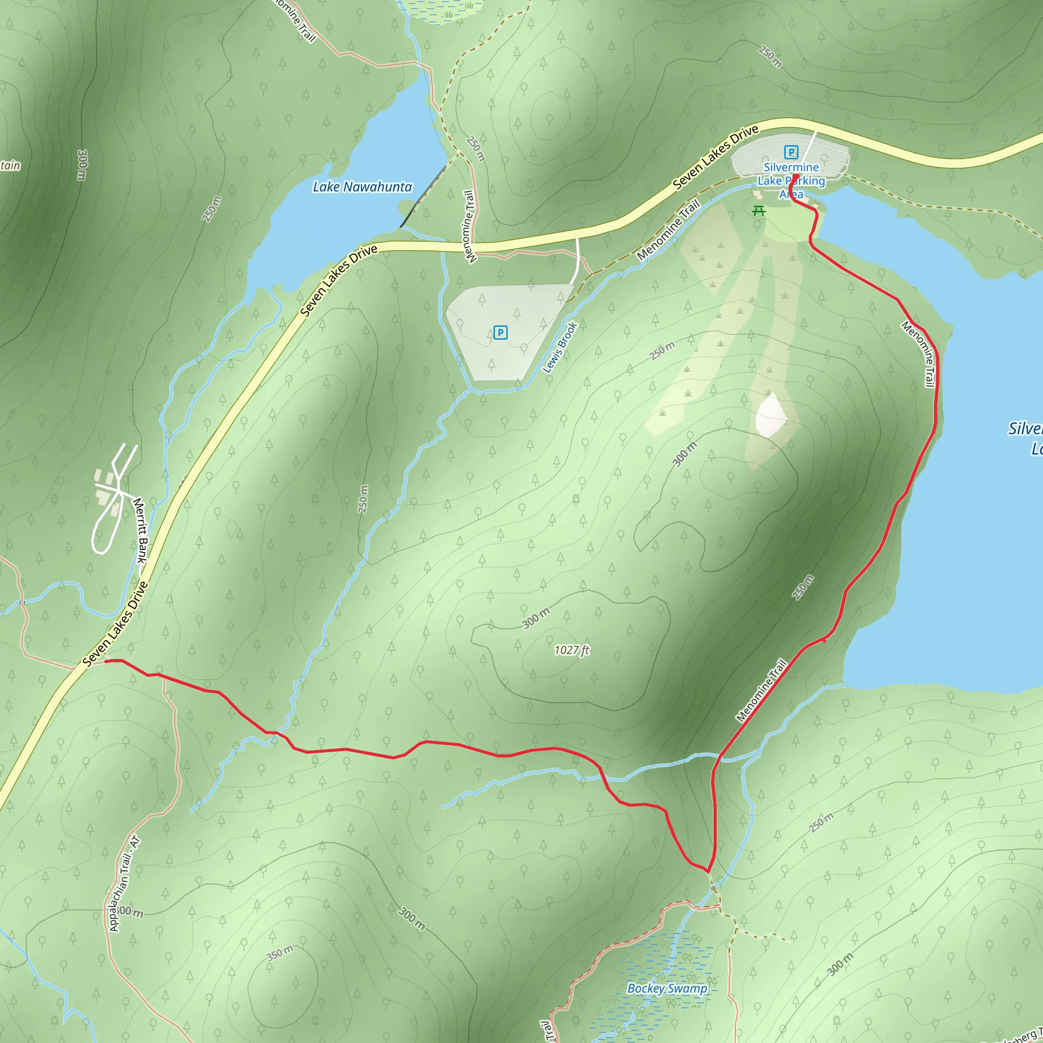 Silver Mine Lake Out and Back mobile static map