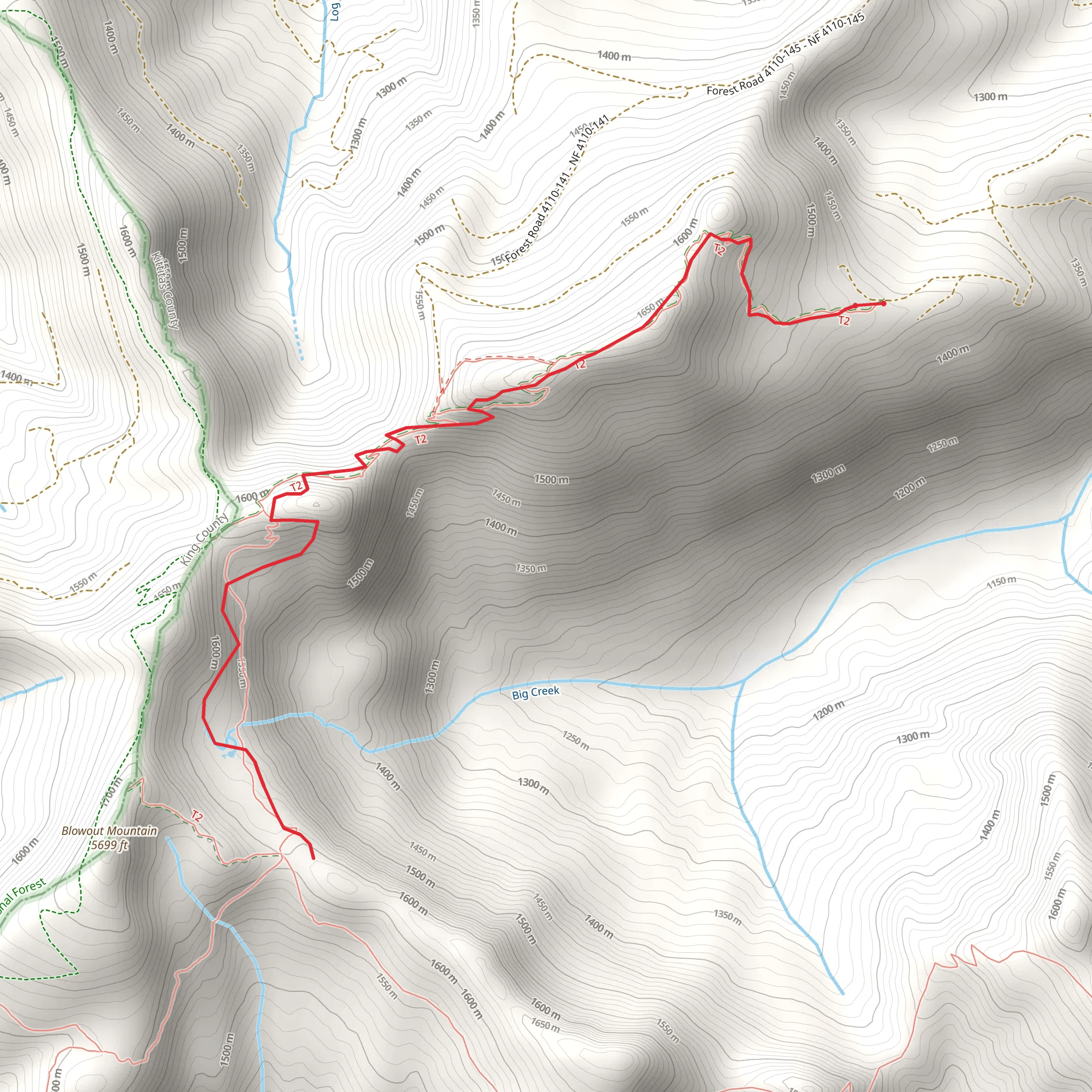 Blowout Mountain Trail mobile static map