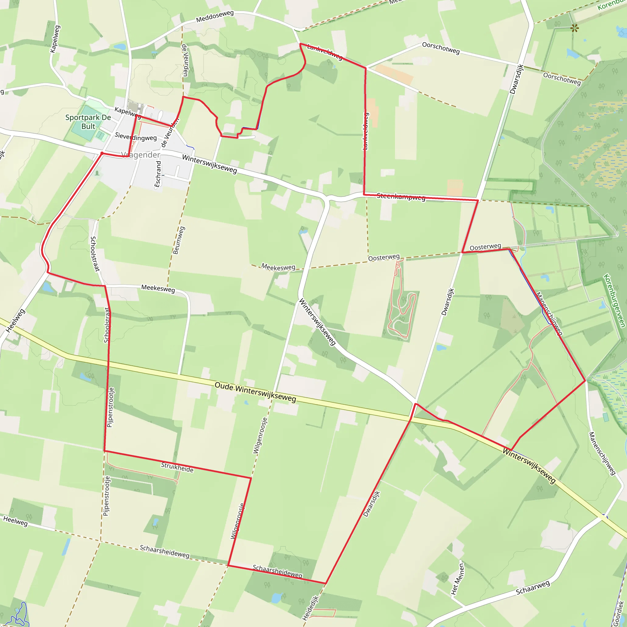 Winterswijkseweg and De Kuitenbijter Route mobile static map