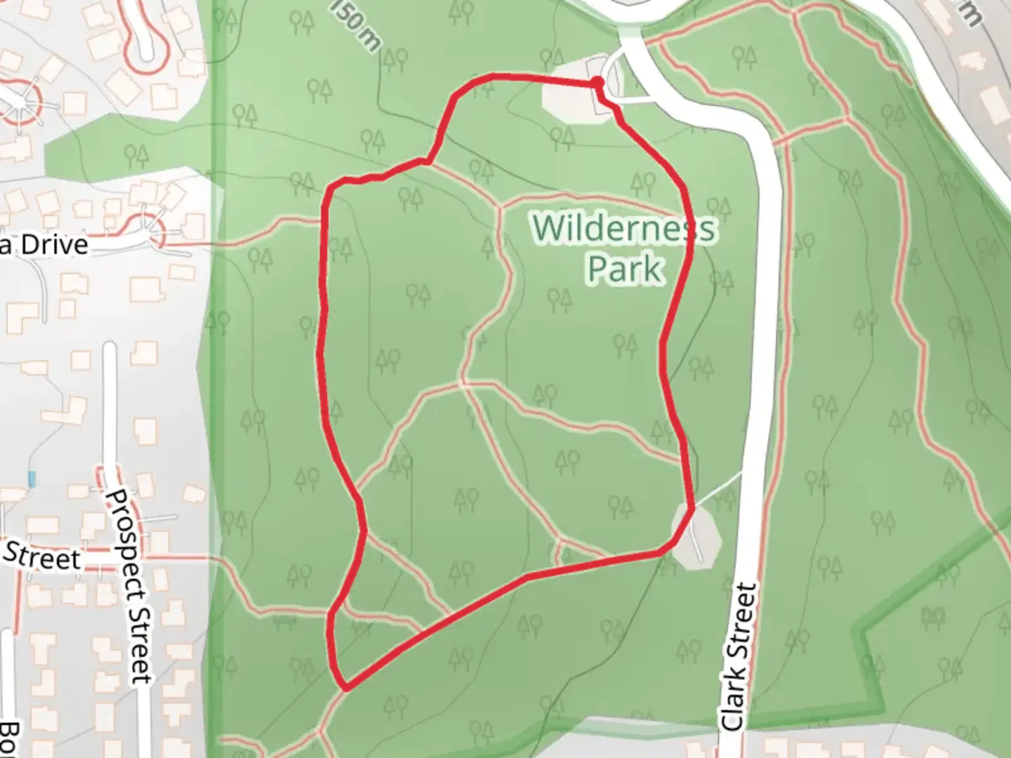 An image depicting the trail Clark Street Loop and its surrounding area.