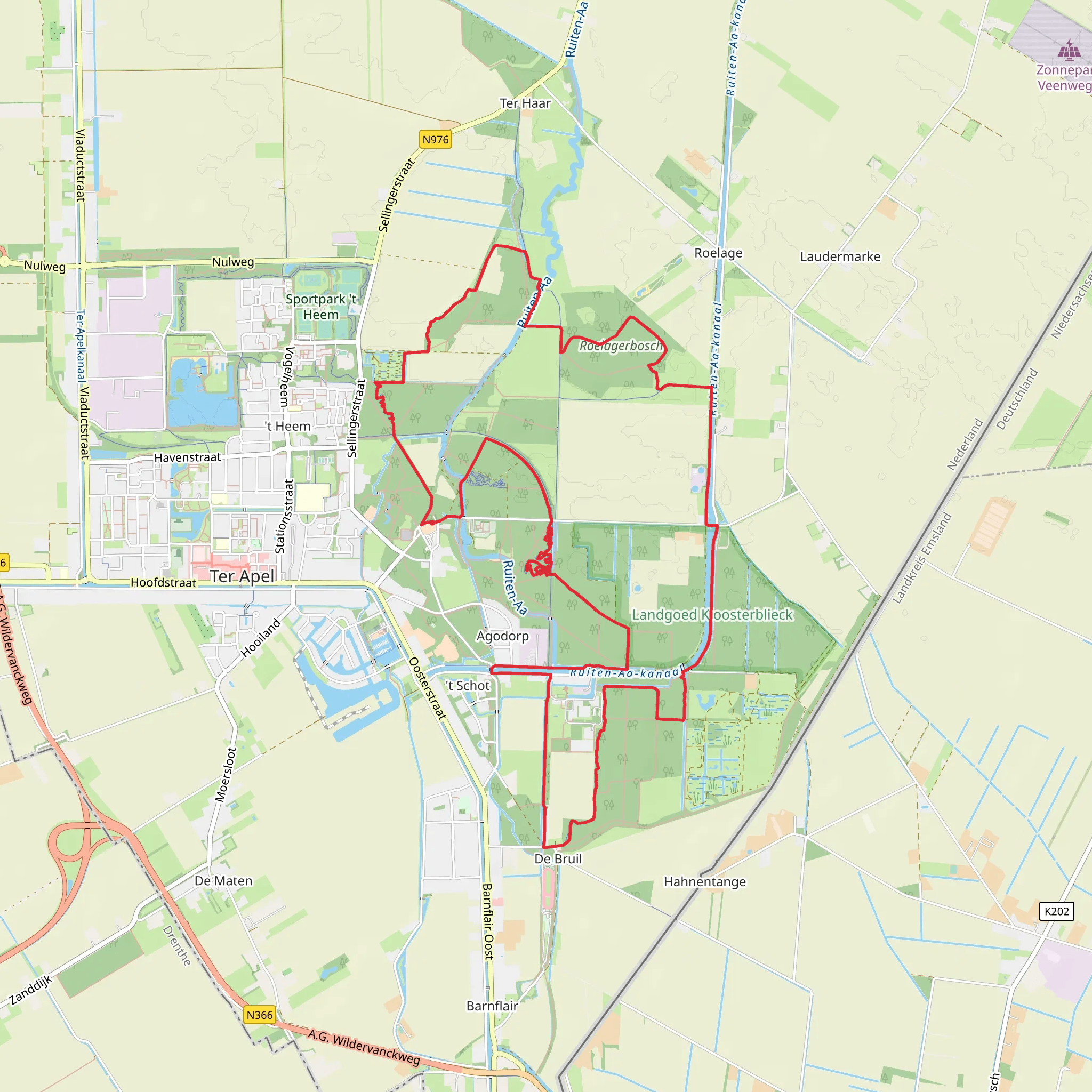 Meebosch, Roelagerbosch and Vossenberg Loop mobile static map