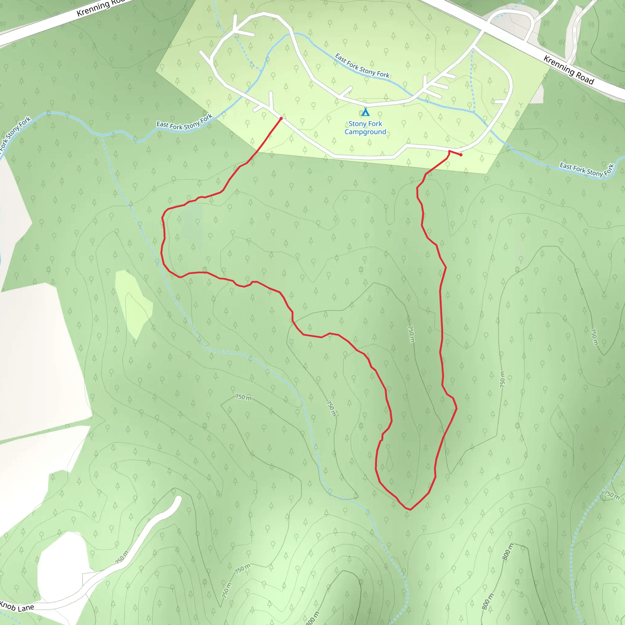 Stony Fork Trail mobile static map