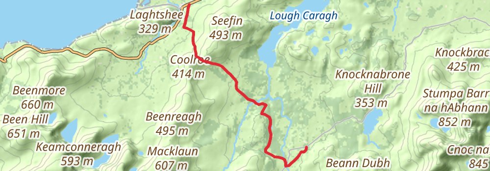 Kerry Way 8-Day Moderate Tour (Hillwalk Tours) stage 4 Map