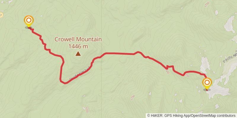 Pacific Northwest Trail stage 89 Map