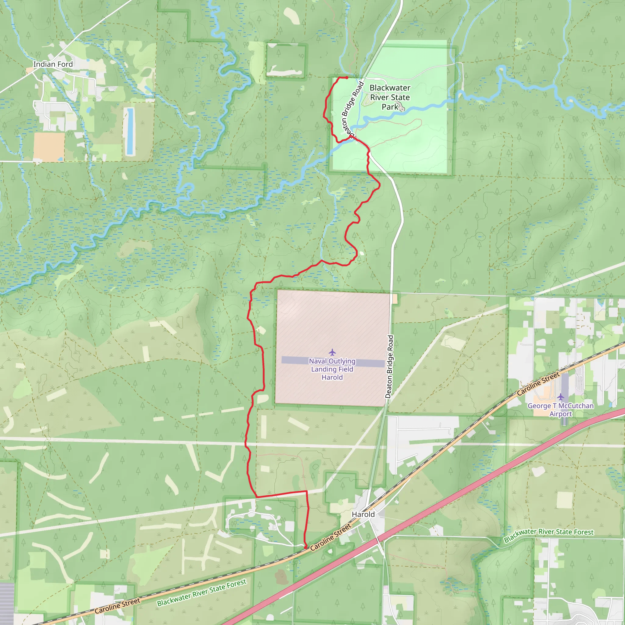 Juniper Creek Trail from Harold mobile static map