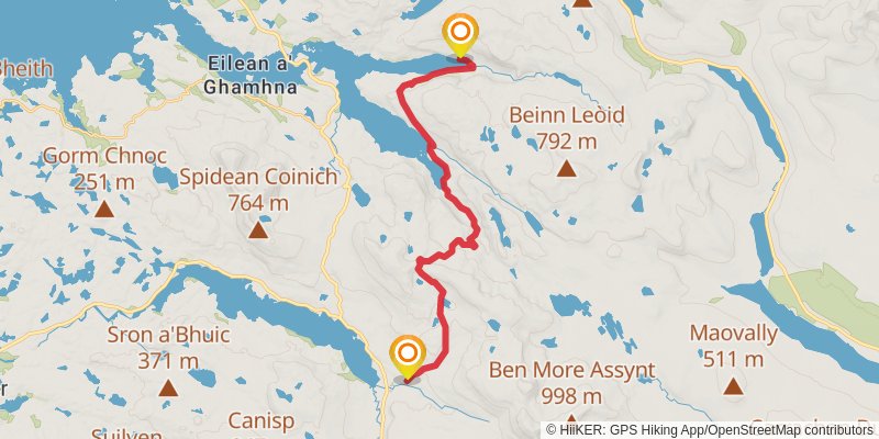 Cape Wrath Way East stage 17 Map