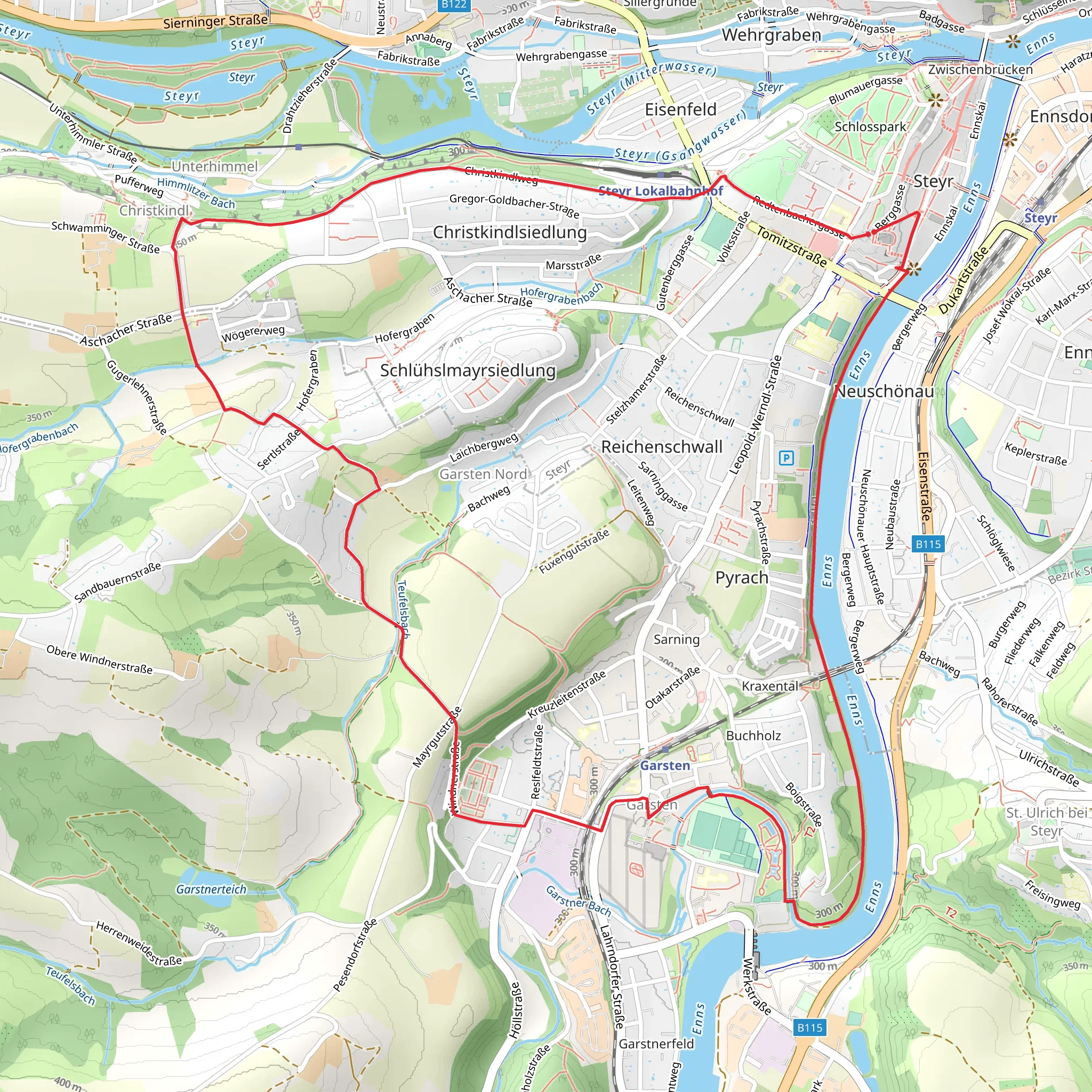 Christkindl Pilgrimage Trail mobile static map