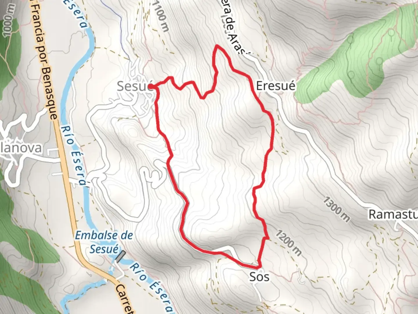 An image depicting the trail Sesué PR HU 85 and its surrounding area.