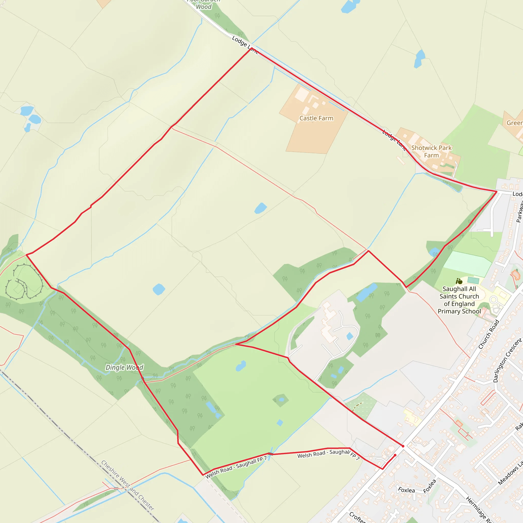 Saughall Loop mobile static map