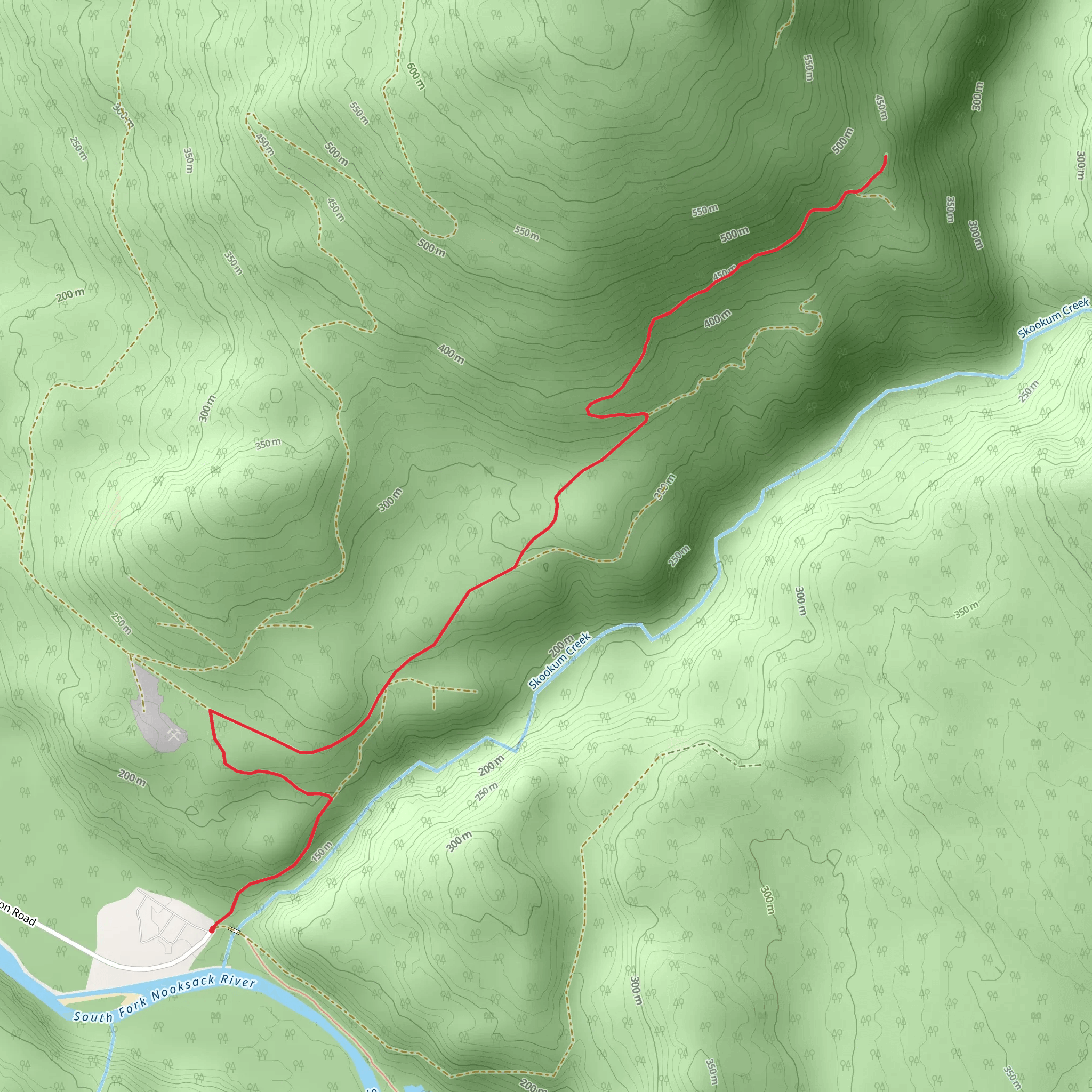Skookum Creek Bridge and Whatcom Land mobile static map