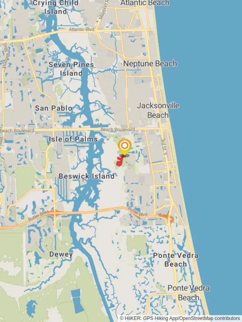 An image depicting the trail Cradle Creek Preserve Loop and its surrounding area.