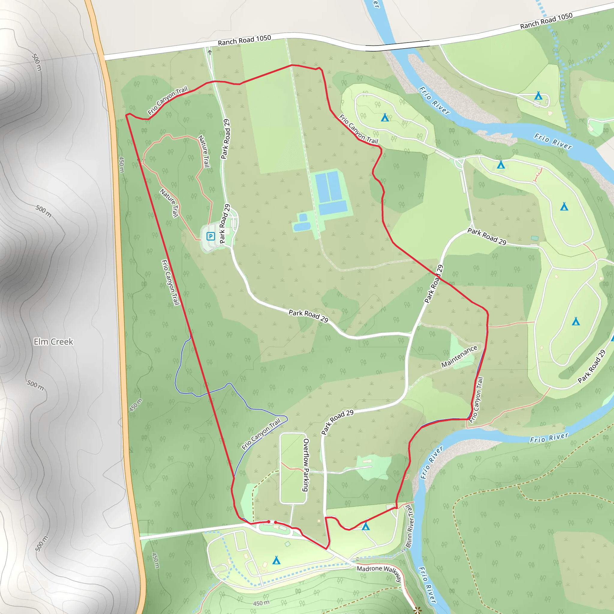 Frio Canyon Loop Trail mobile static map