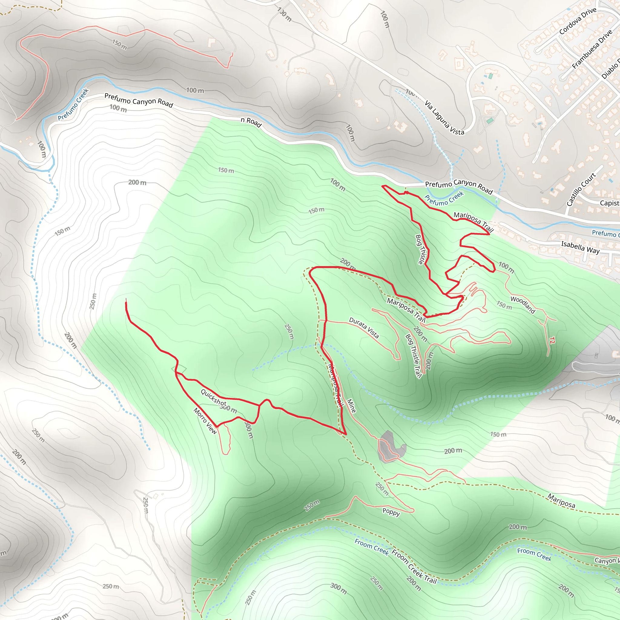 Bog Thistle and Morro View Loop mobile static map