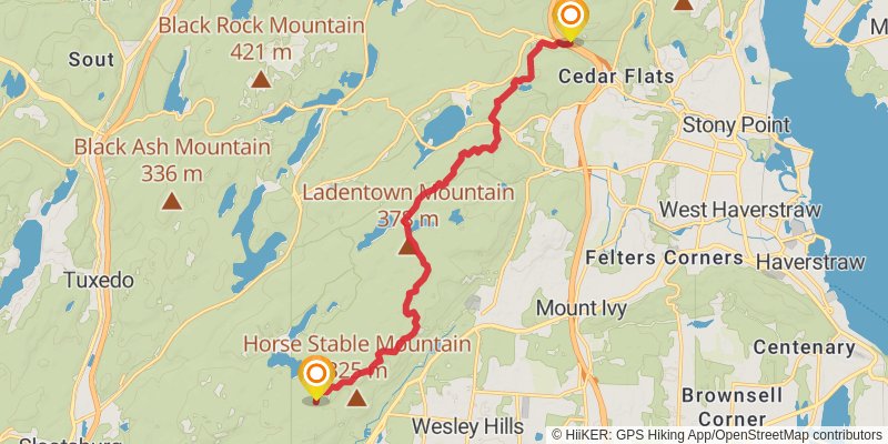 Suffern Bear Mountain Trail stage 2 Map